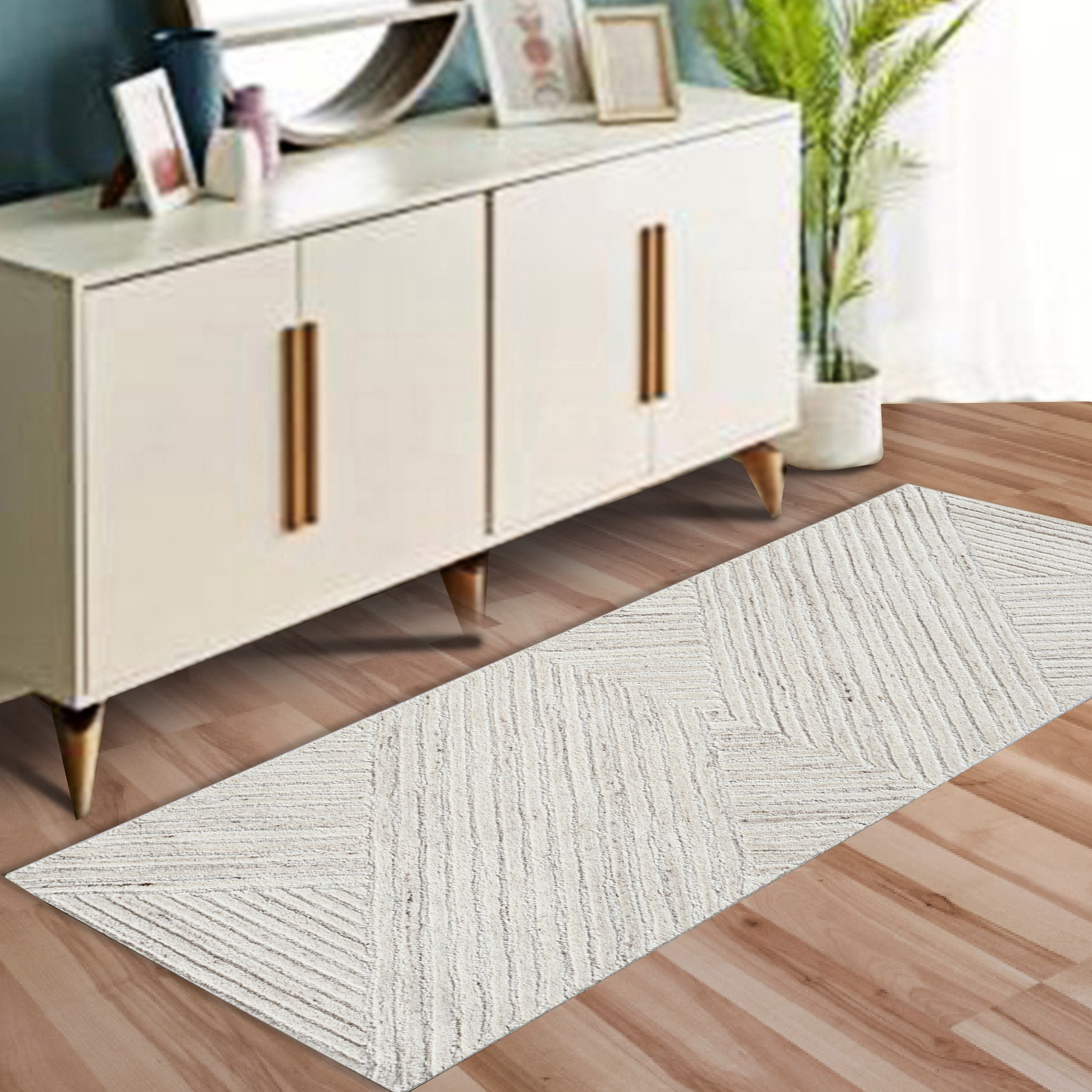سجادة صوف معنقدة يدويًا آني من قصبة - 80x230 سم-hbxdecorandfurnishings-floorcoverings-rugs-image-1