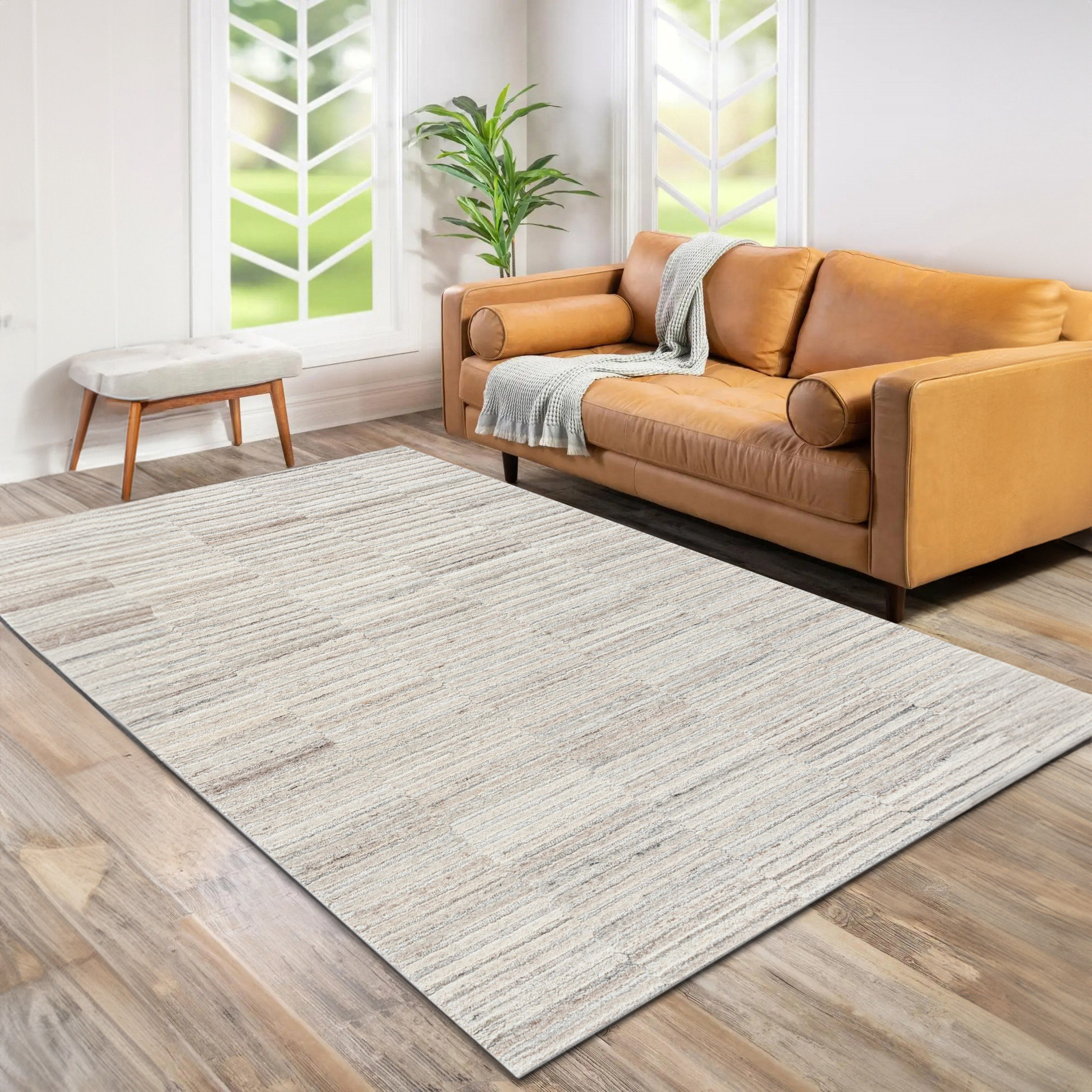 سجادة صوف معنقدة يدويًا أوتيس من قصبة - 200x300 سم-hbxdecorandfurnishings-floorcoverings-rugs-image-1