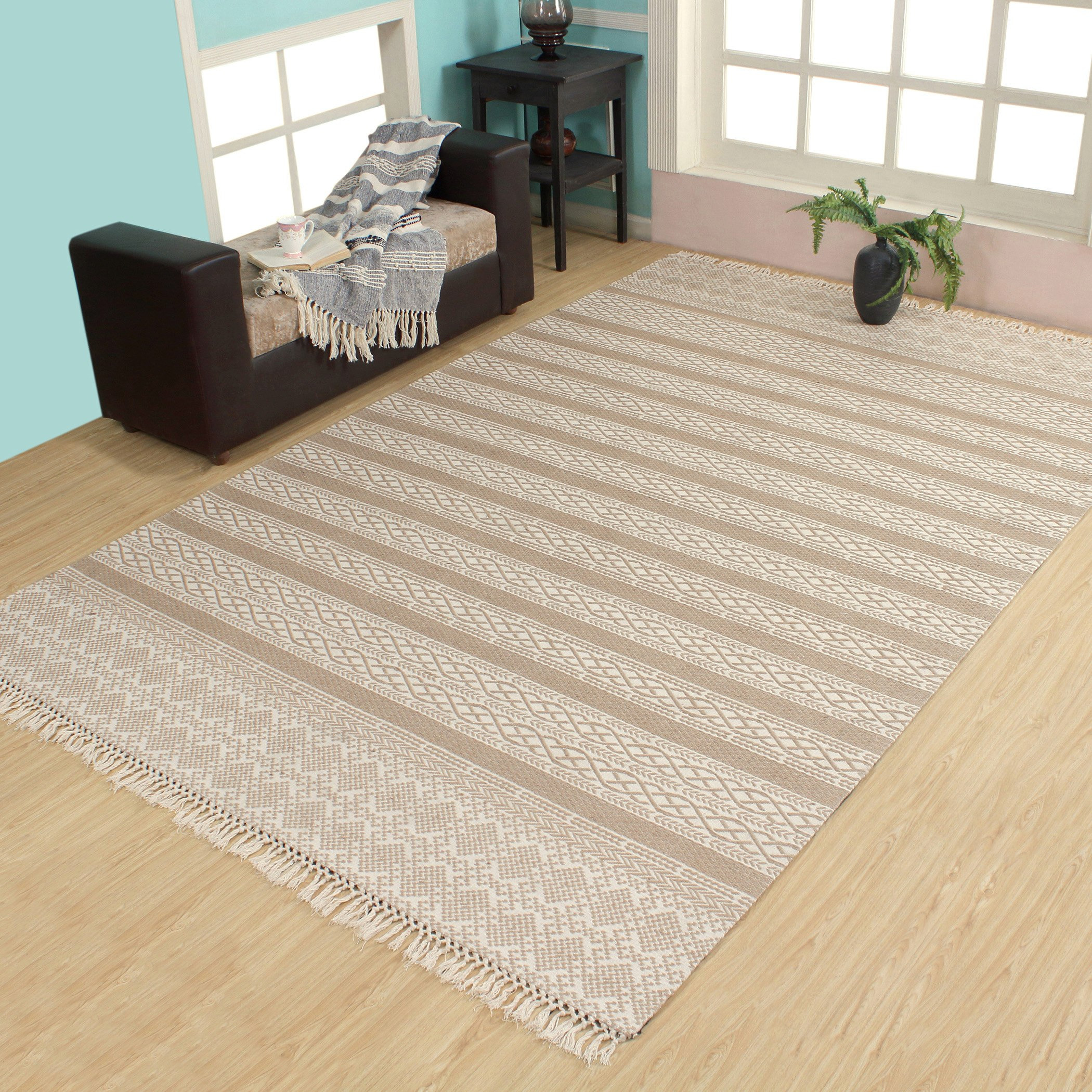 سجادة جوت قطن جاكار من أفيزا - 200x300 سم-hbxdecorandfurnishings-floorcoverings-rugs-image-6