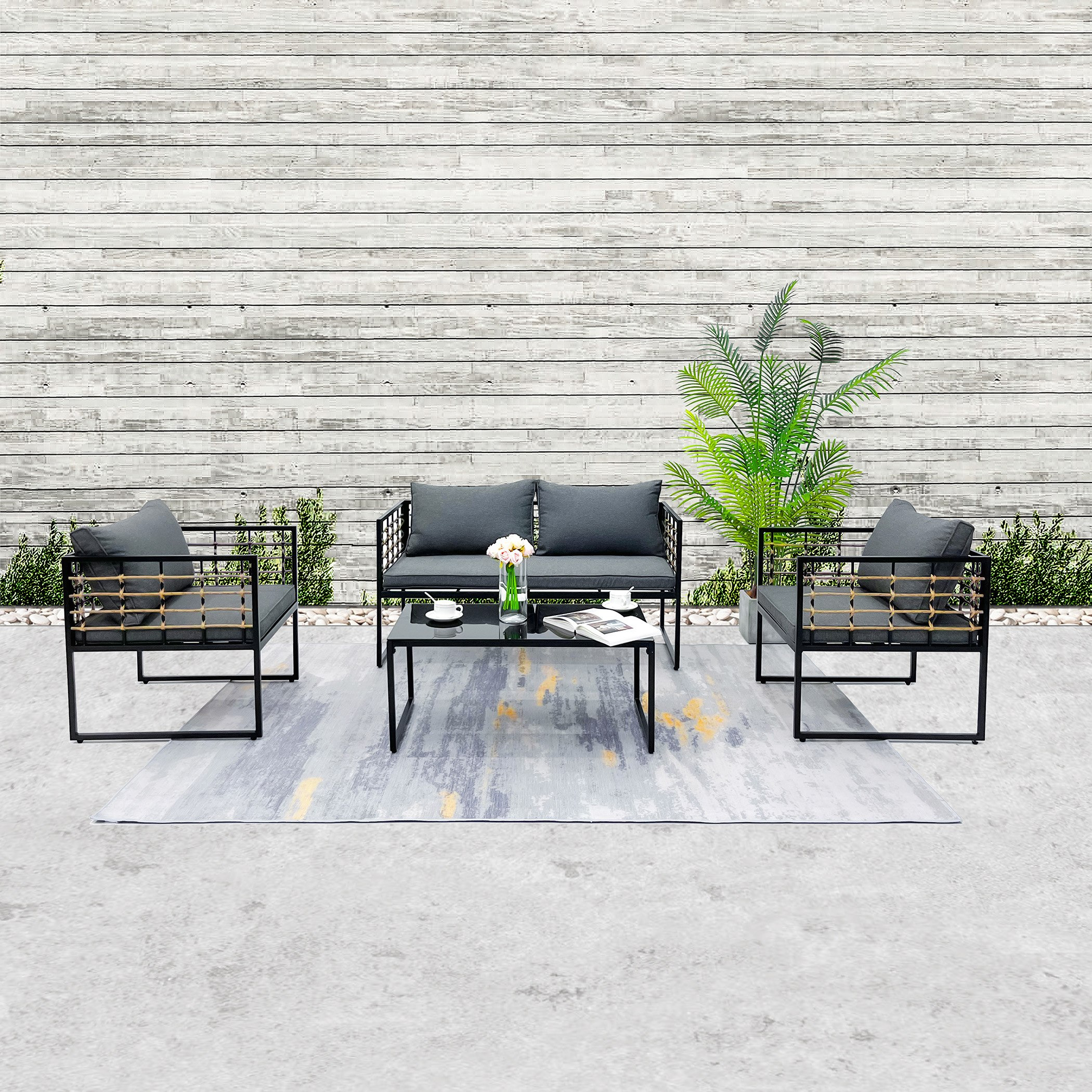 طقم كنبة 2+1+1 مقعد للجلسات الخارجيّة مع طاولة قهوة ووسائد من فيرا كاتينا-hbxoutdoor-hbxoutdoorfurniture-sofasets-image-1
