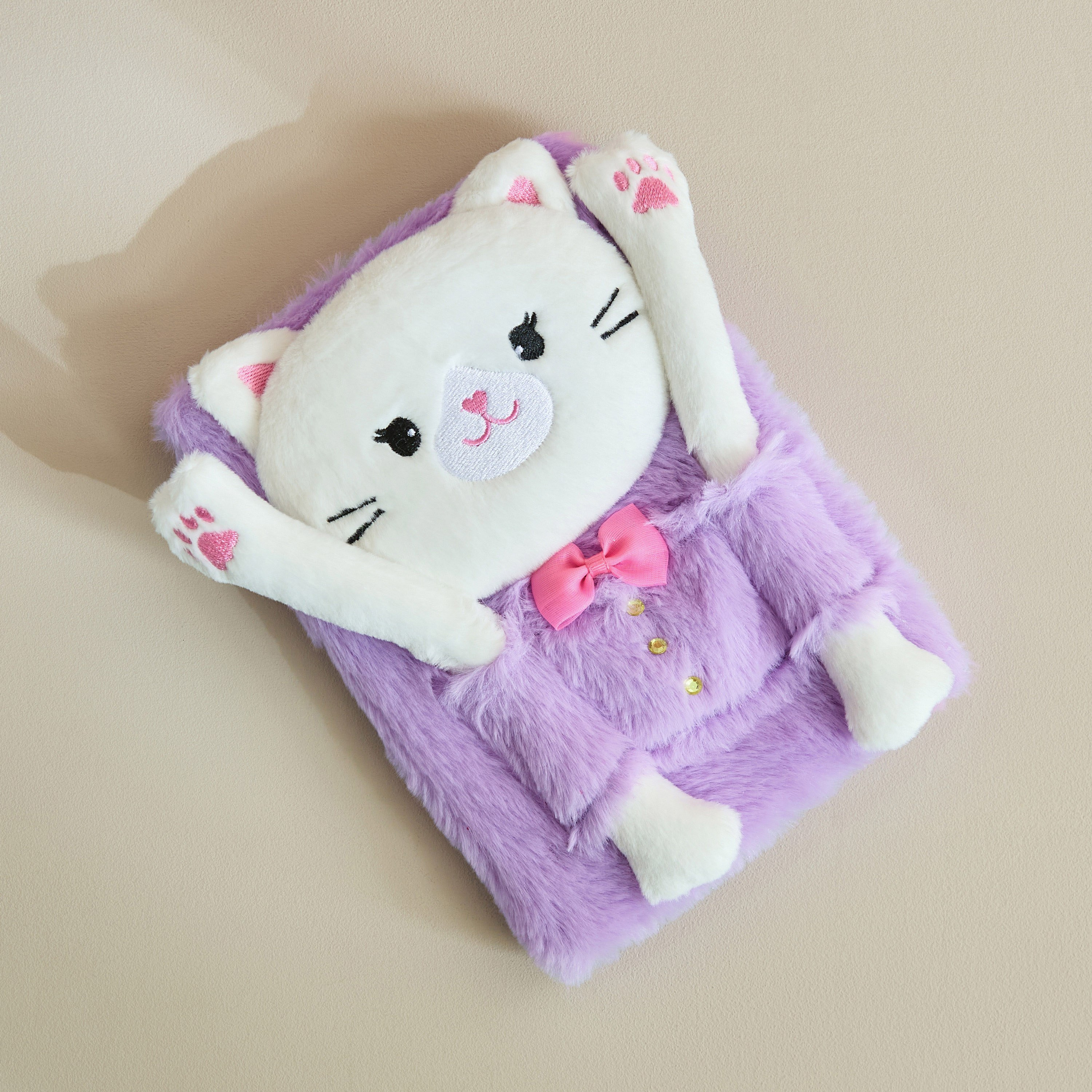 دفتر ملاحظات A5 مخملي 80 ورقة كيتي من سكريبل - 15x22 سم-hbxkidsandyouth-playroom-stationery-image-1