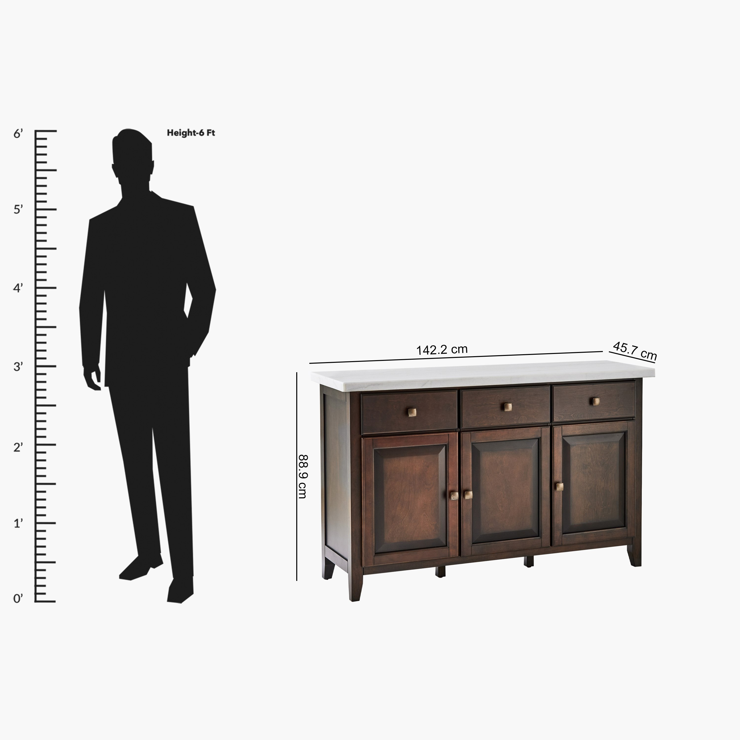 Orlando 3-Door Genuine Marble Top Sideboard with 3 Drawers-hbxfurniture-diningroom-buffetsandsideboards-image-14