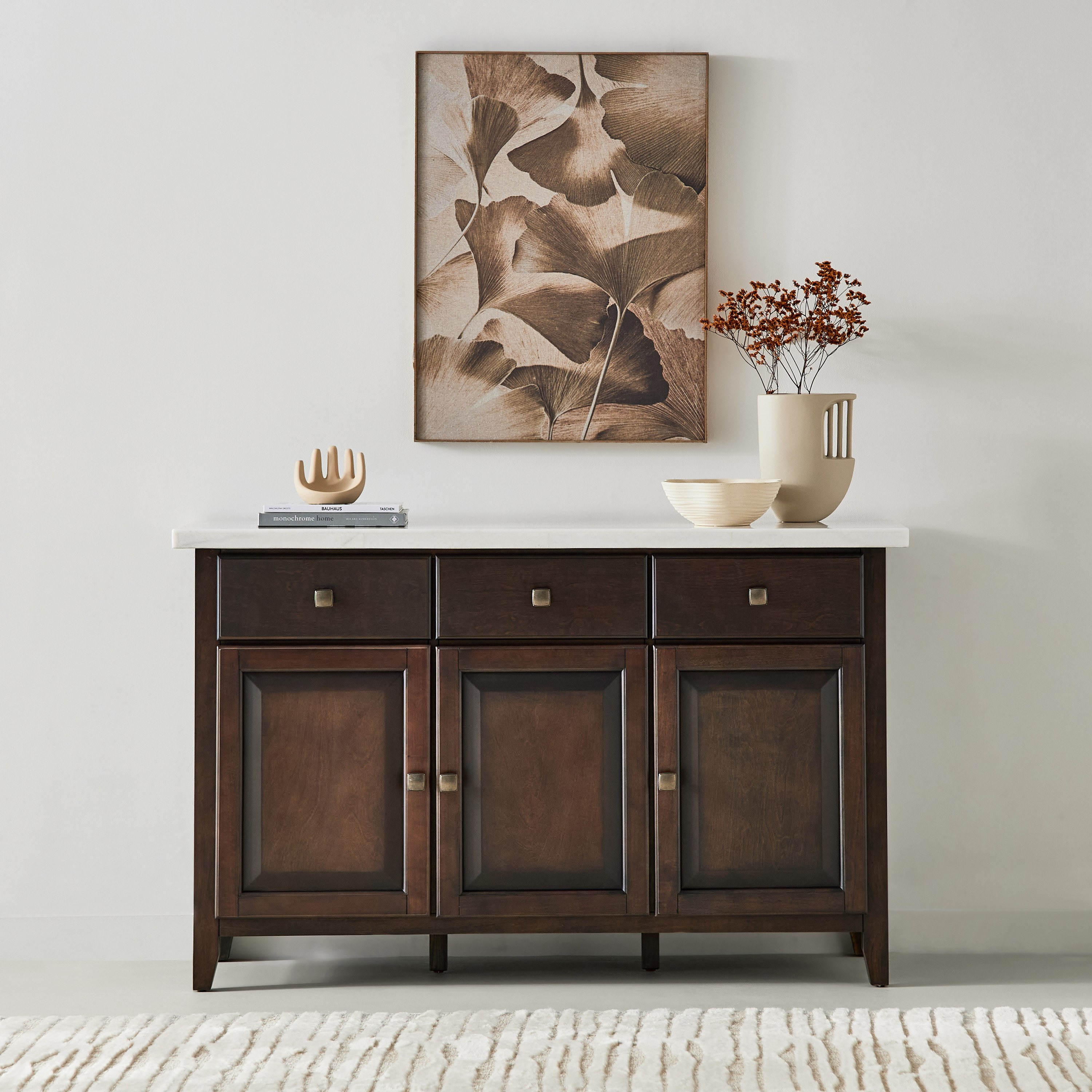 Orlando 3-Door Genuine Marble Top Sideboard with 3 Drawers-hbxfurniture-diningroom-buffetsandsideboards-image-2