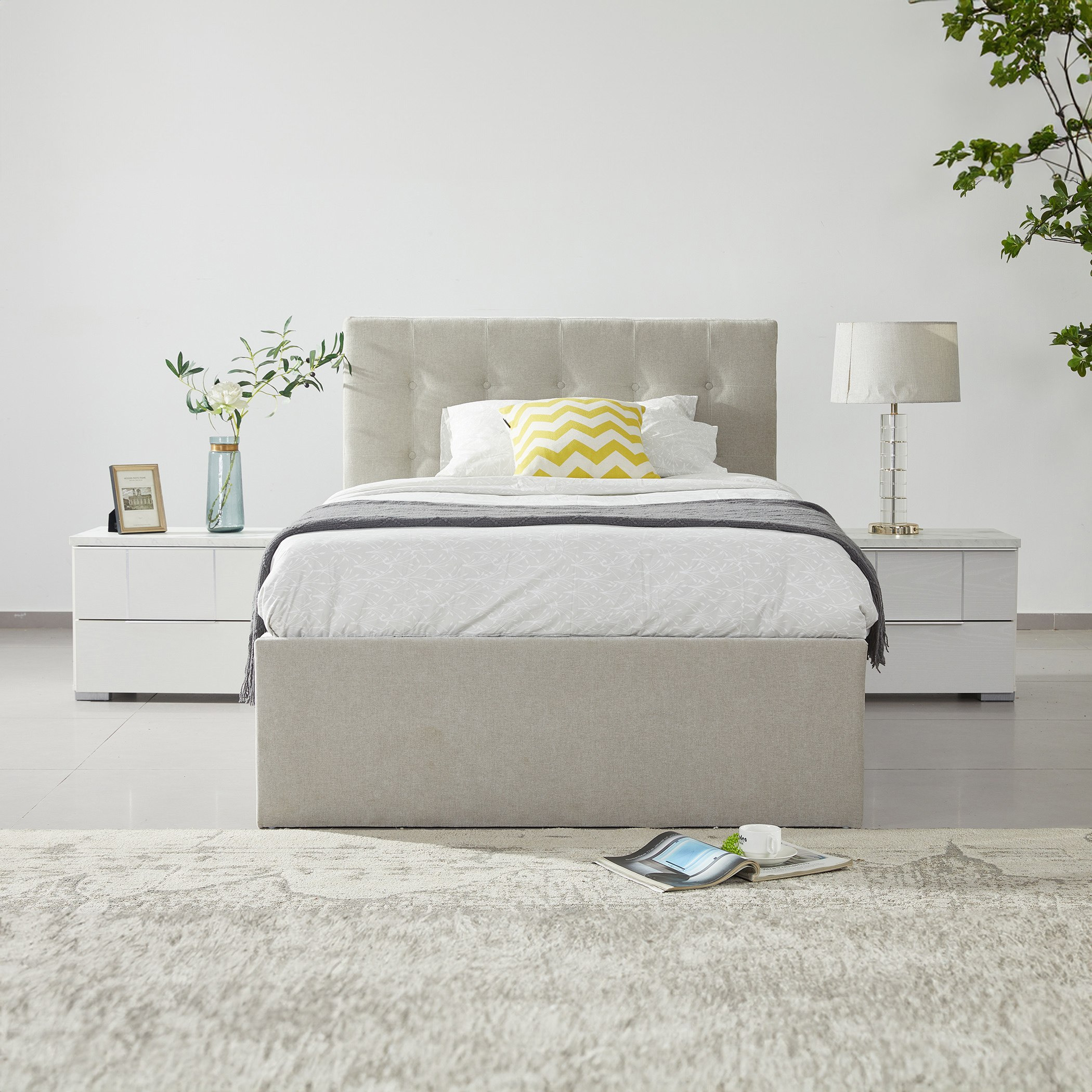 سرير توين بمساحة تخزين هيدروليك ذكية من أورلاندو - 120x200 سم-hbxbedroom-bedsandbedsets-upholsteredbeds-twin-image-1
