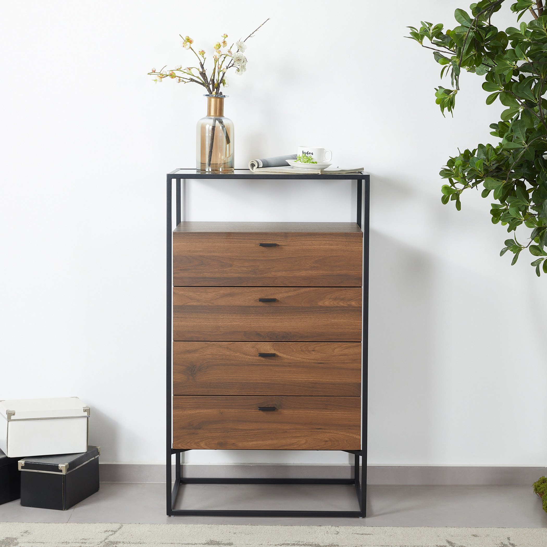 وحدة تخزين 4 أدراج من روبي-hbxfurniture-dressersandchests-chestofdrawers-image-1