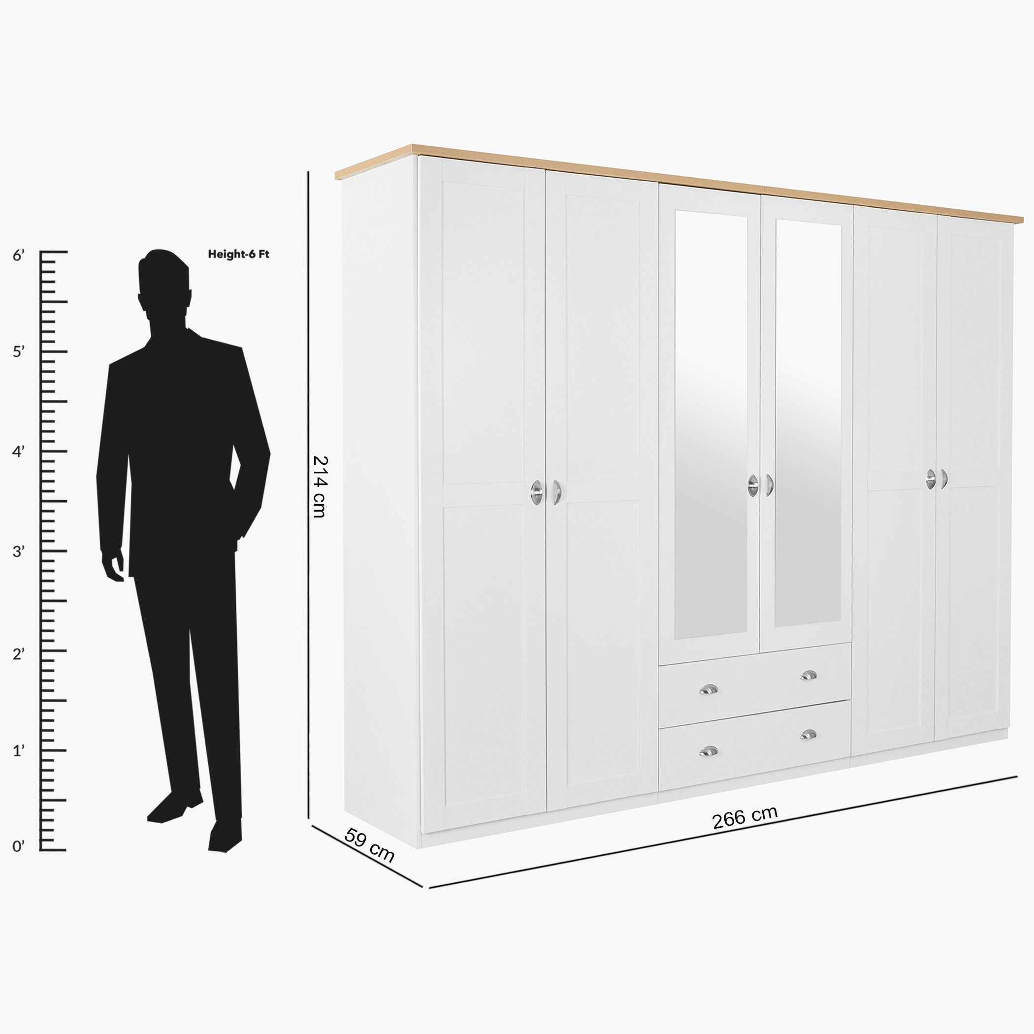 خزانة ملابس 6 أبواب ودرجين ومرآة من لوسيانا-hbxfurniture-wardrobes-image-9