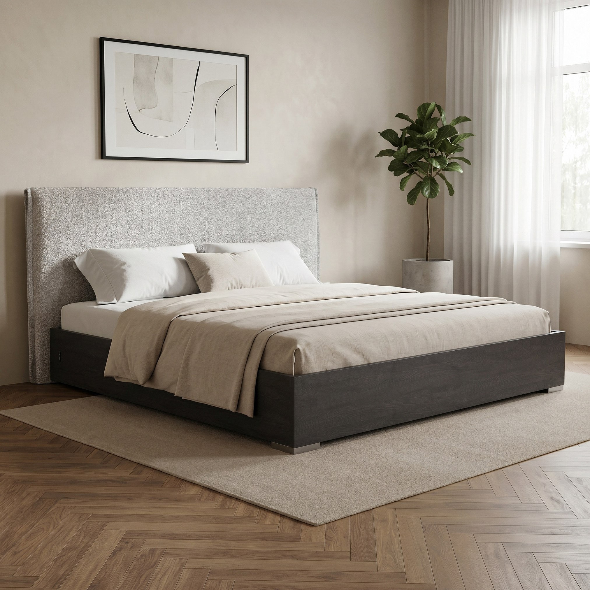 Cambridge Neo Smart 5-Piece Super King Bedroom Set - 200x200 cm-hbxbedroom-bedsandbedsets-bedroomsets-superking-image-2