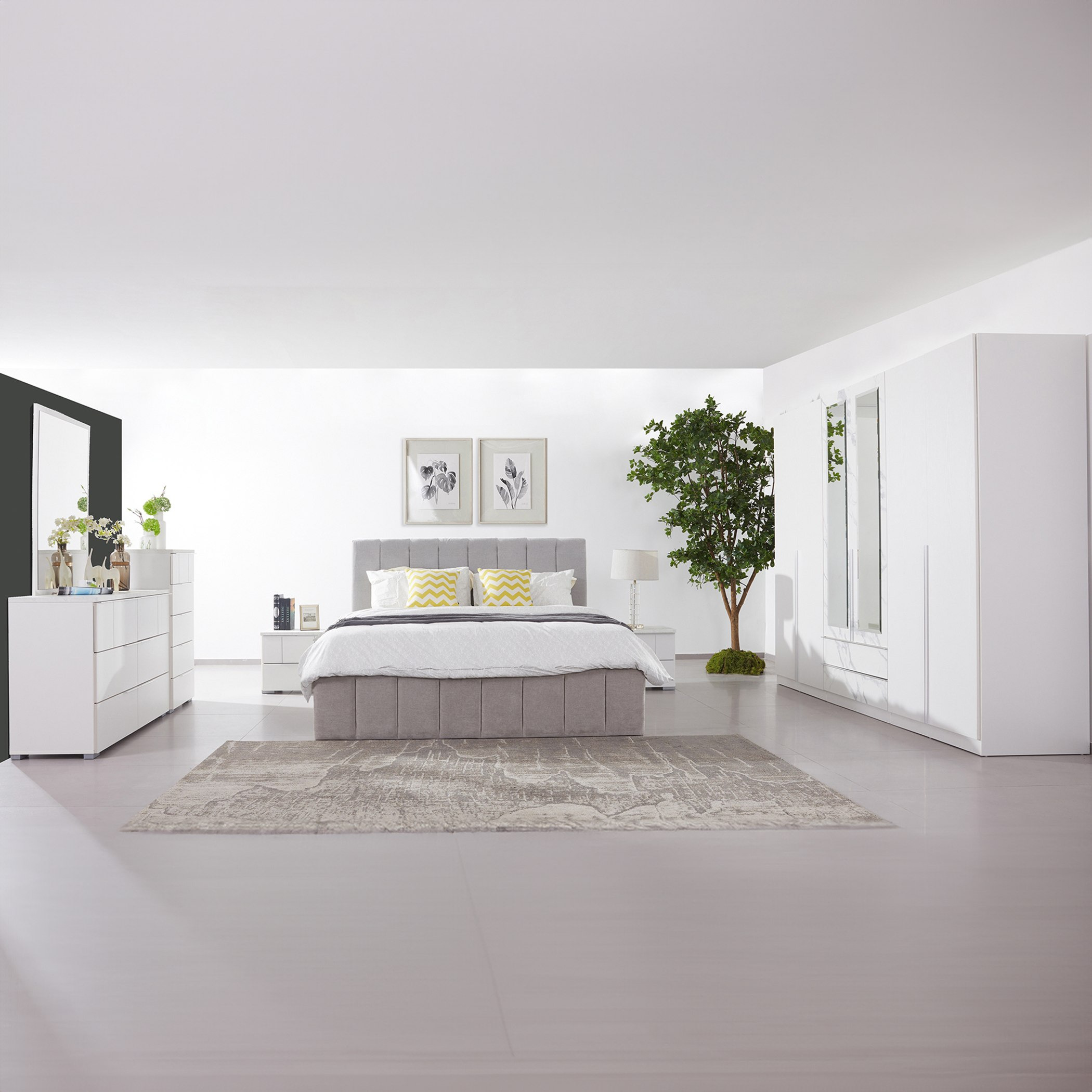 طقم غرفة نوم كينج 5 قطع بمساحة تخزين هيدروليك ذكية من أفالون - 180x200 سم-hbxbedroom-bedsandbedsets-bedroomsets-king-image-1