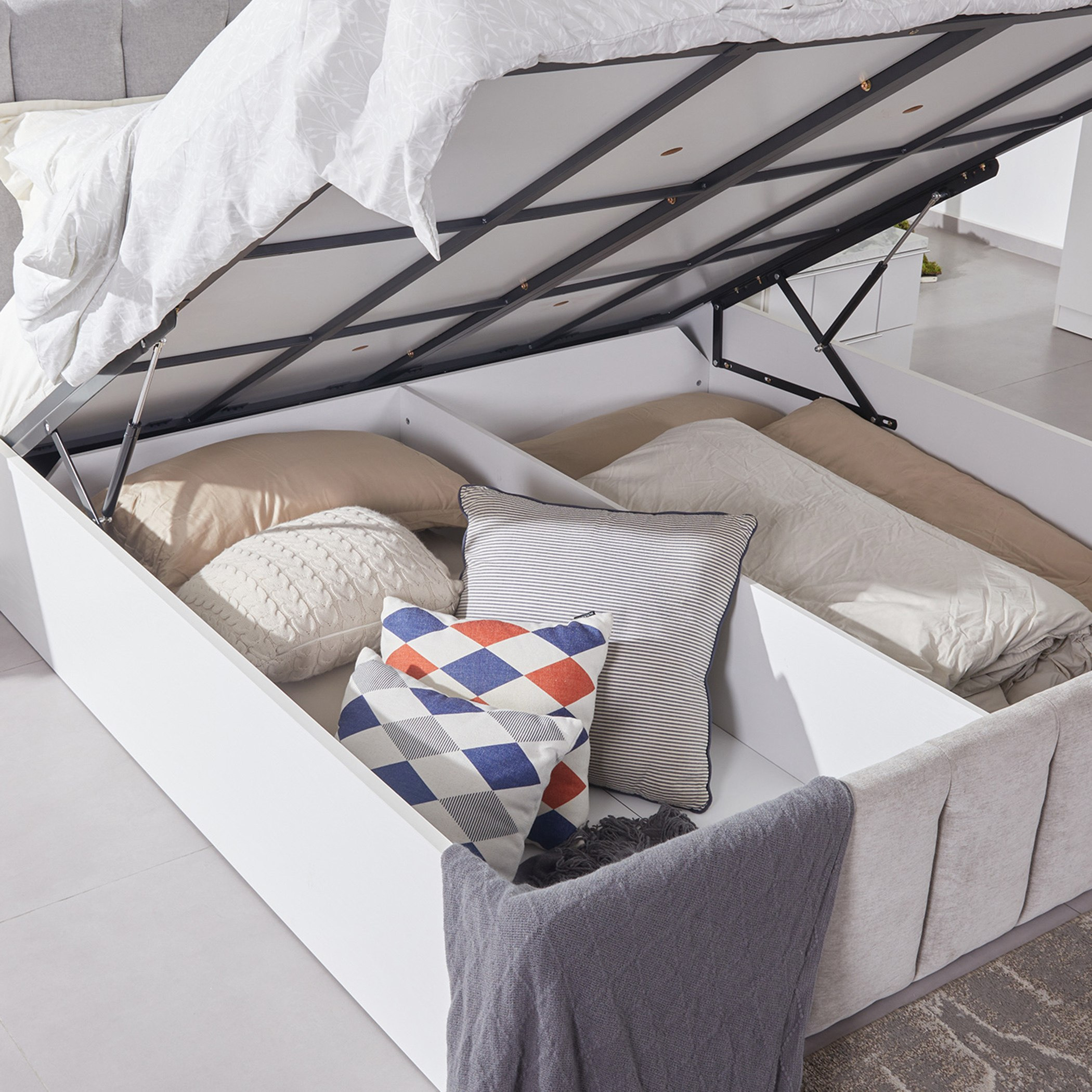 سرير كوين بمساحة تخزين هيدروليك ذكية من أفالون - 160x200 سم-hbxbedroom-bedsandbedsets-beds-queen-image-4