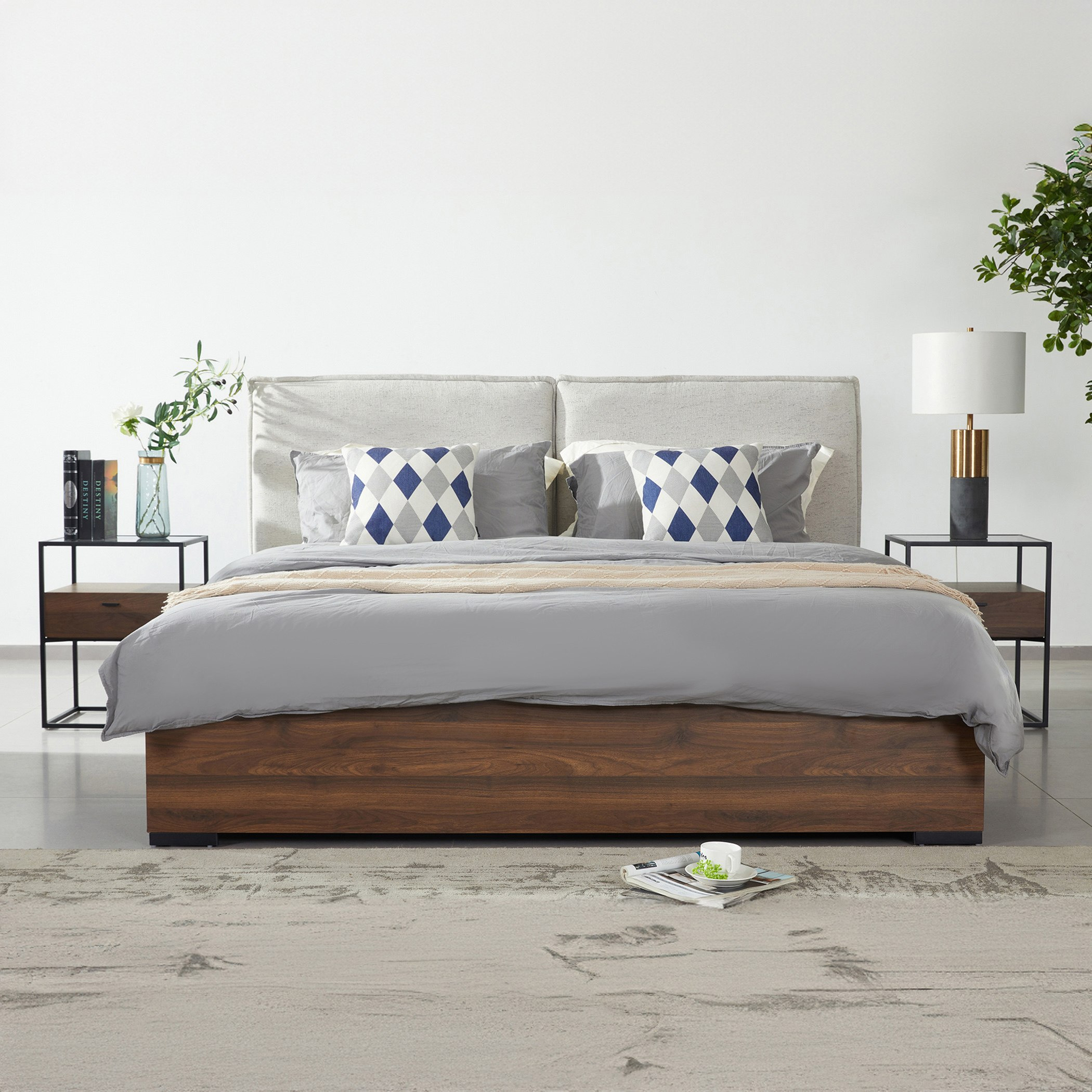 طقم غرفة نوم كينج 5 قطع سمارت من روبي - 180x200 سم-hbxbedroom-bedsandbedsets-bedroomsets-king-image-2