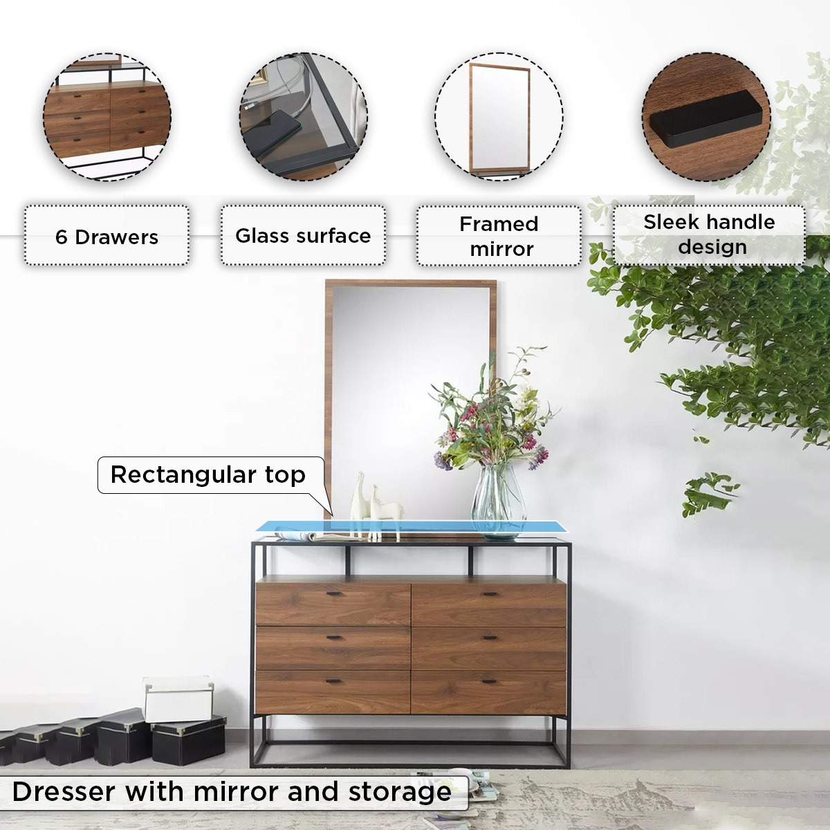 طقم غرفة نوم كينج 5 قطع سمارت من روبي - 180x200 سم-hbxbedroom-bedsandbedsets-bedroomsets-king-image-6