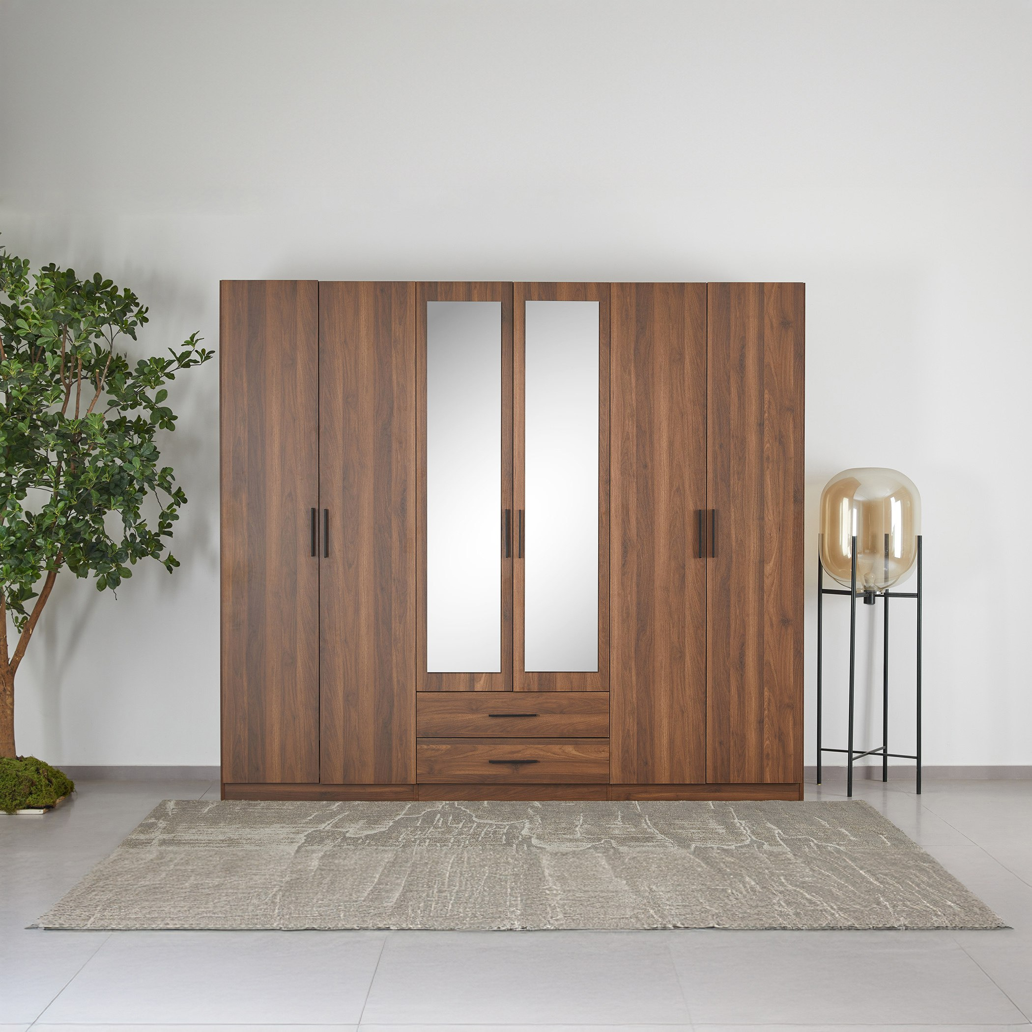 خزانة ملابس 6 أبواب ودرجين ومرآيا من روبي-hbxfurniture-wardrobes-image-1