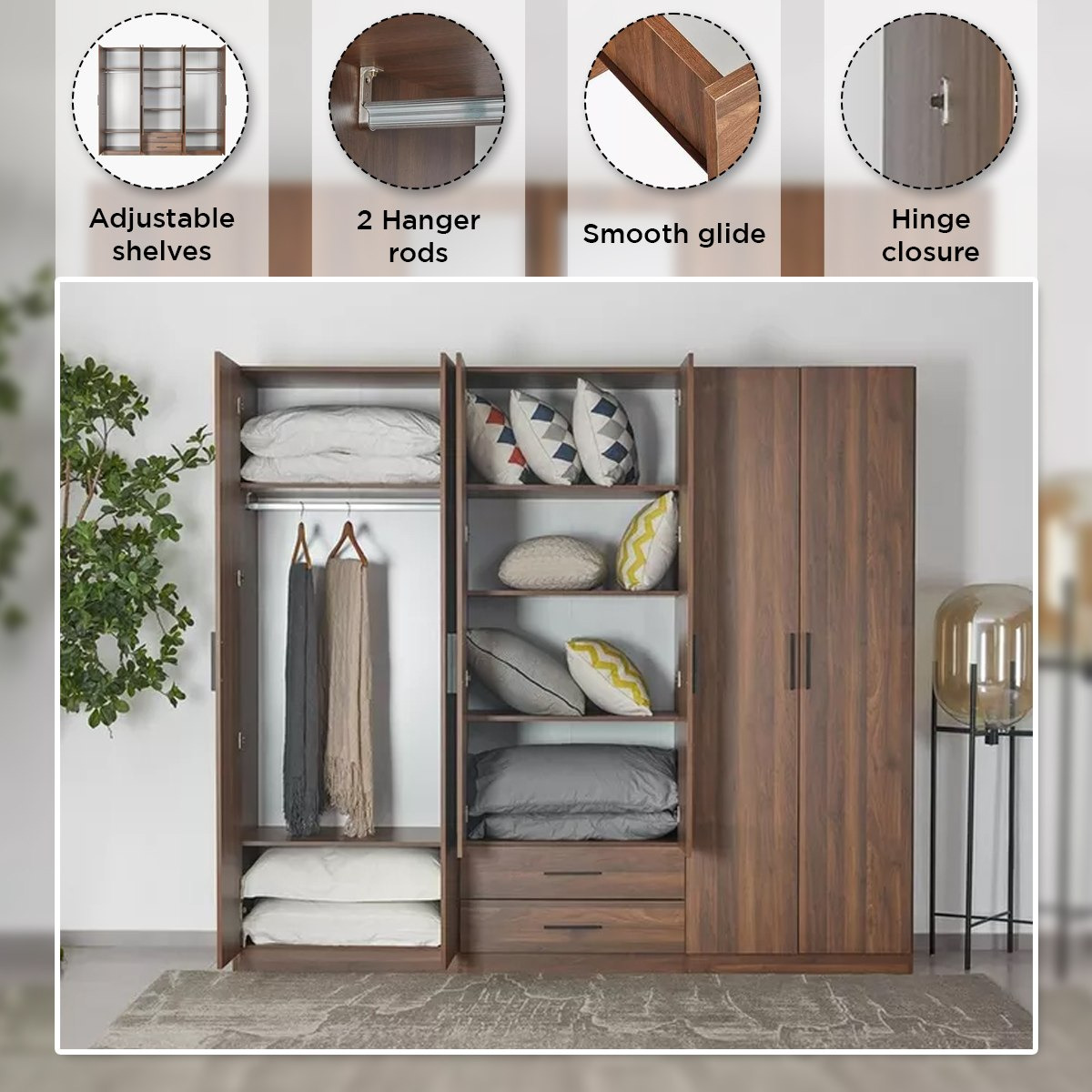 خزانة ملابس 6 أبواب ودرجين ومرآيا من روبي-hbxfurniture-wardrobes-image-5