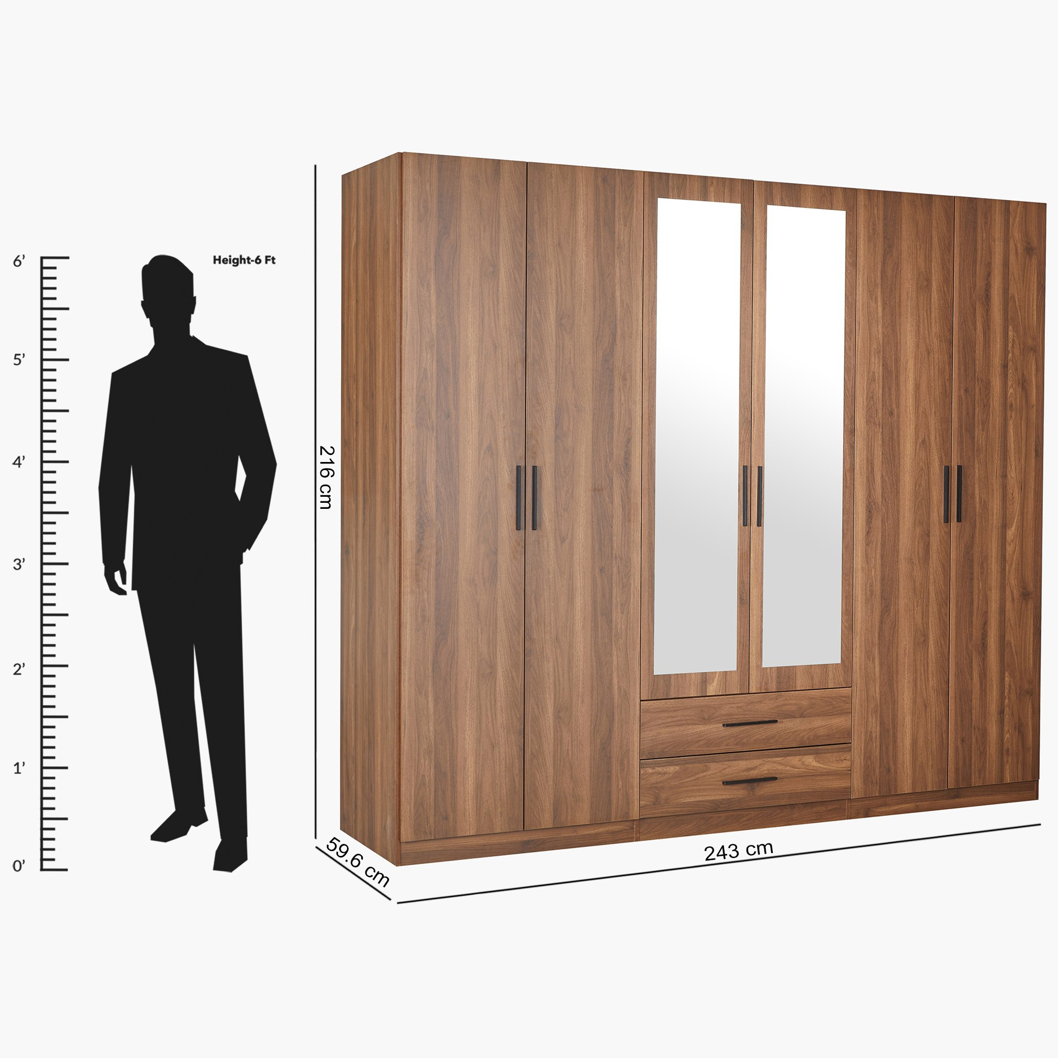 خزانة ملابس 6 أبواب ودرجين ومرآيا من روبي-hbxfurniture-wardrobes-image-13