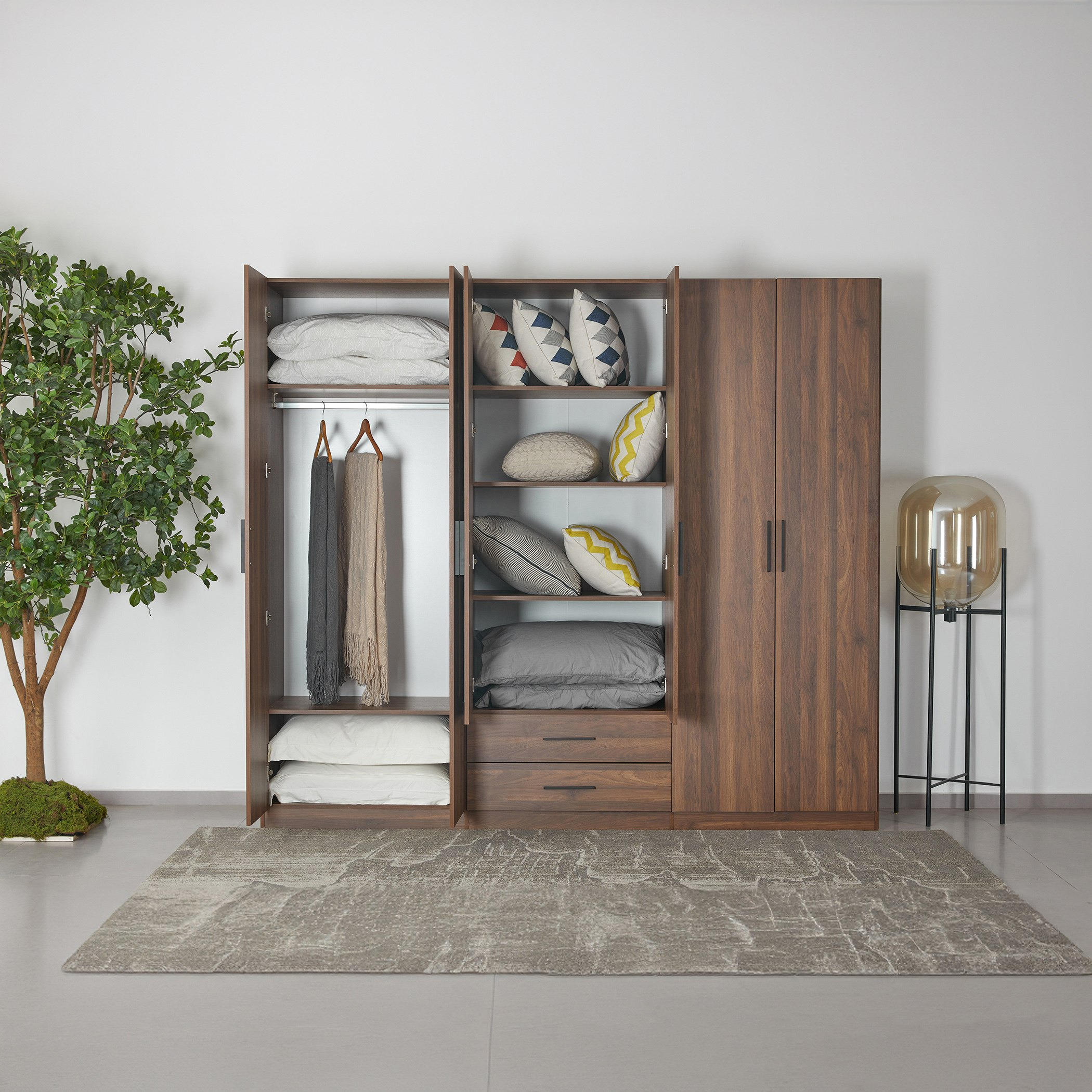 خزانة ملابس 6 أبواب ودرجين ومرآيا من روبي-hbxfurniture-wardrobes-image-2