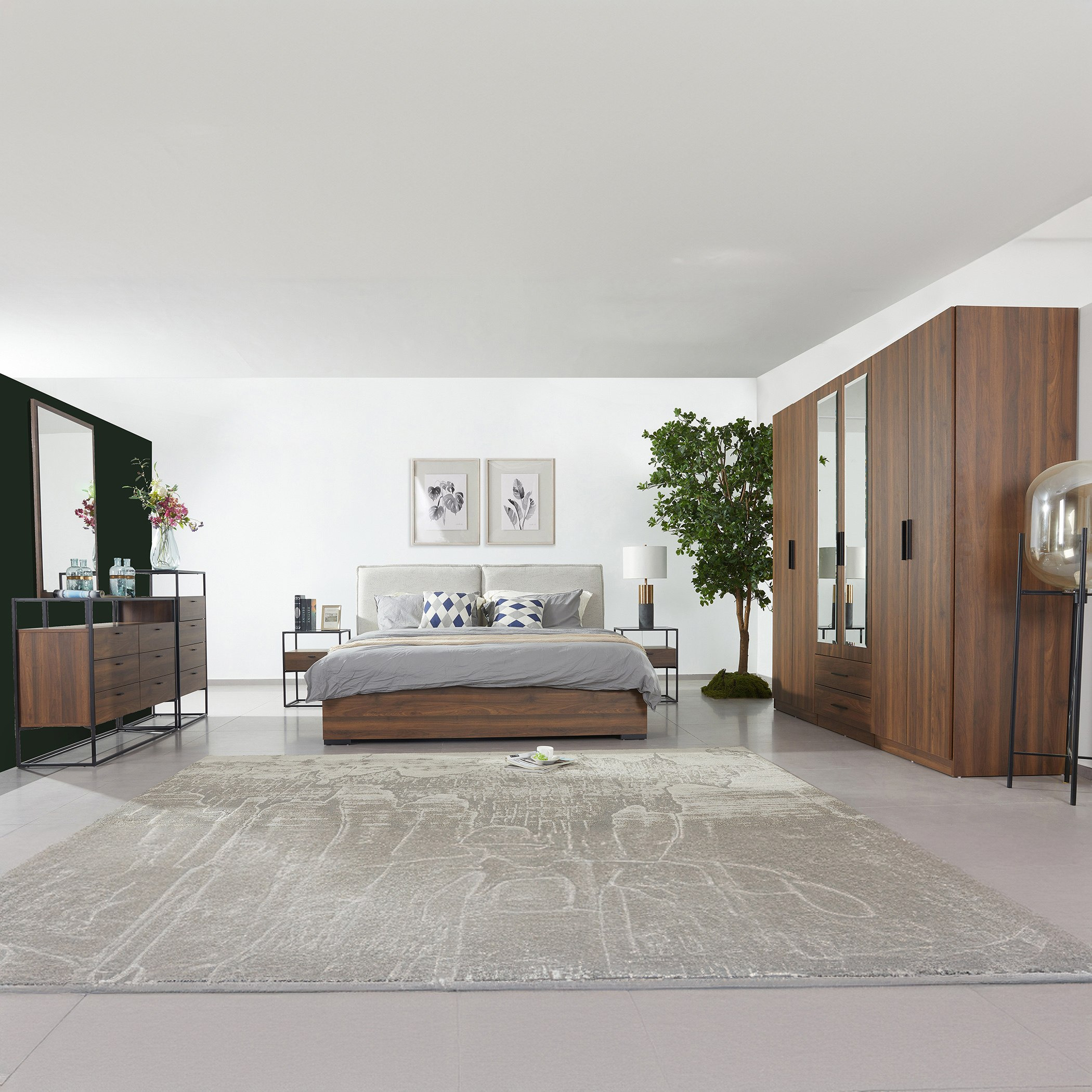 خزانة ملابس 6 أبواب ودرجين ومرآيا من روبي-hbxfurniture-wardrobes-image-12