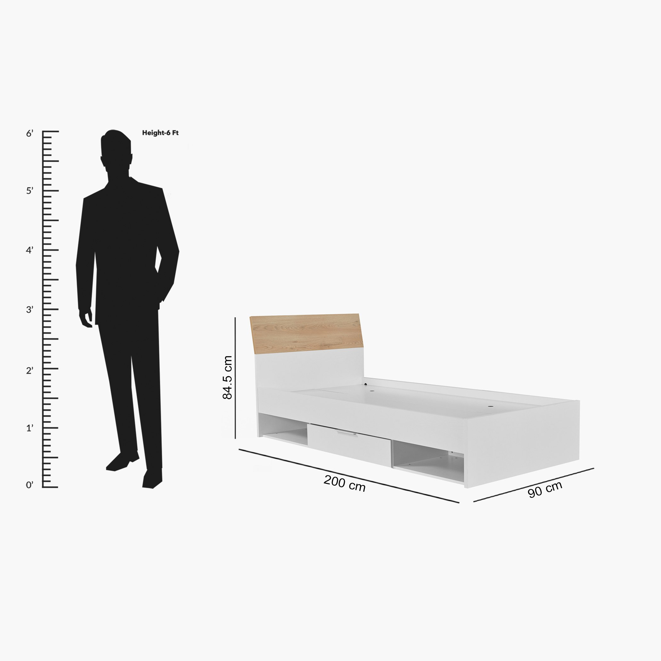Milan Single Bed with Drawers - 90x200 cm-hbxfurniture-bedsandbedsets-beds-single-image-7
