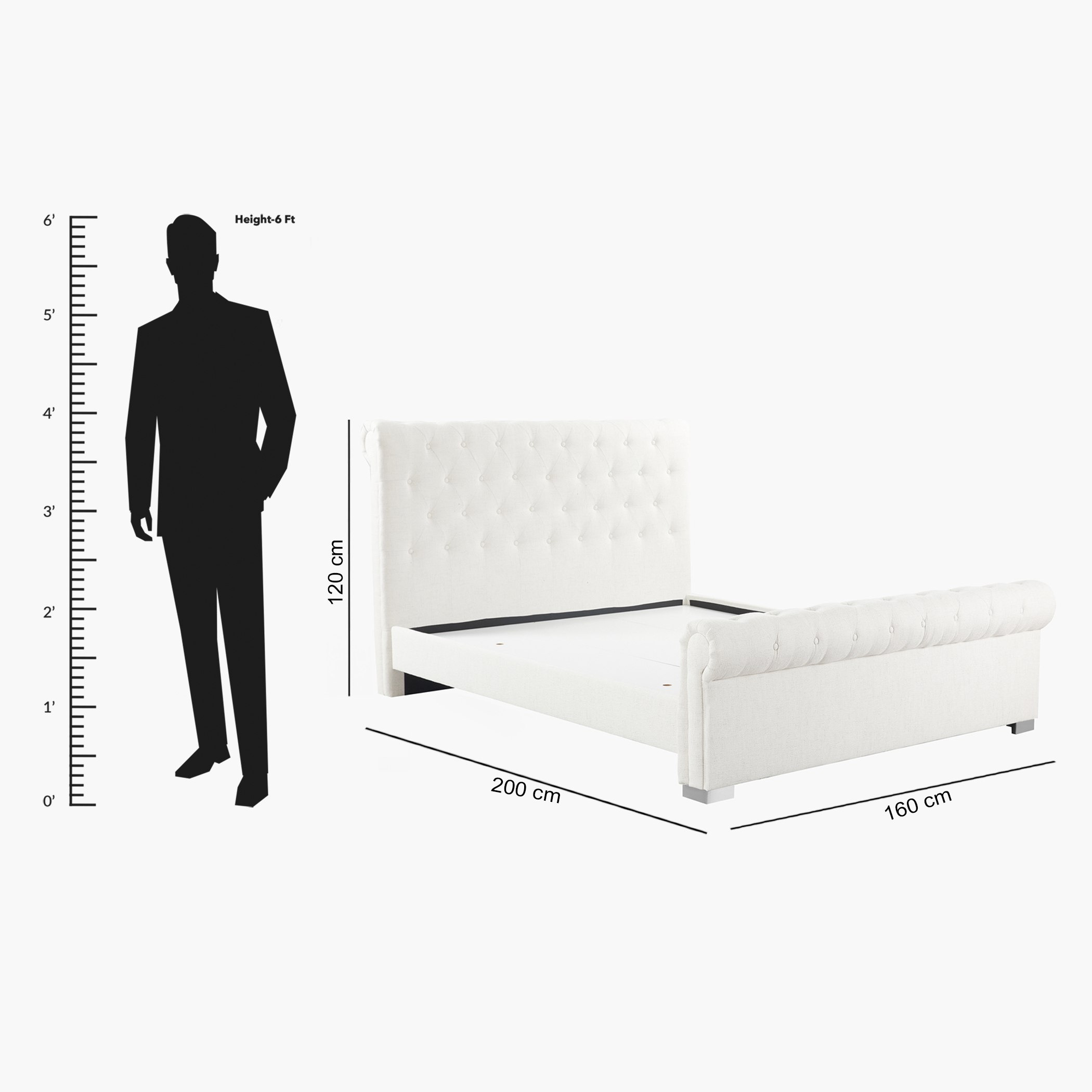 Movo Louisiana Upholstered Queen Bed - 160x200 cm-hbxbedroom-bedsandbedsets-beds-queen-image-10