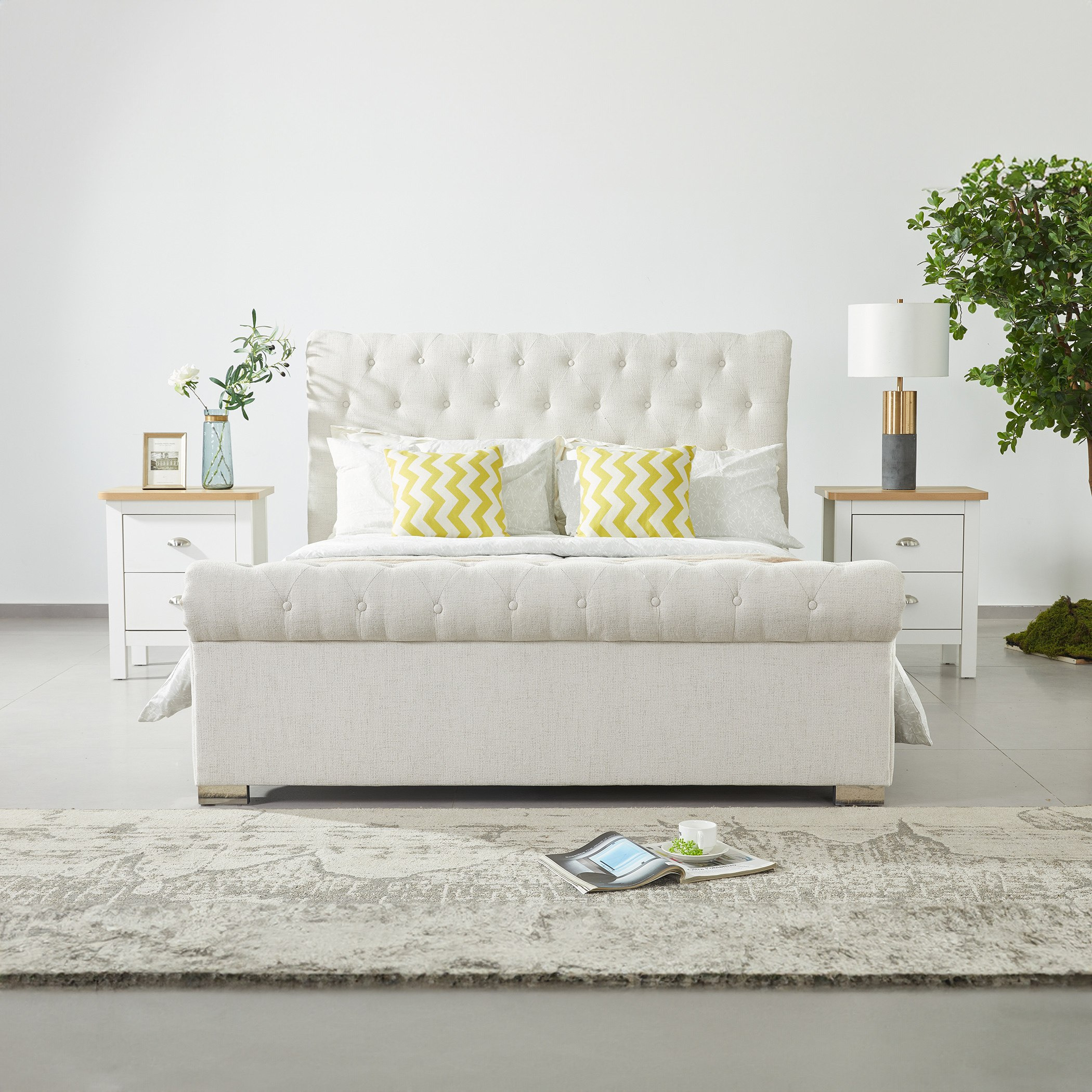 Movo Louisiana Upholstered Queen Bed - 160x200 cm-hbxbedroom-bedsandbedsets-beds-queen-image-8