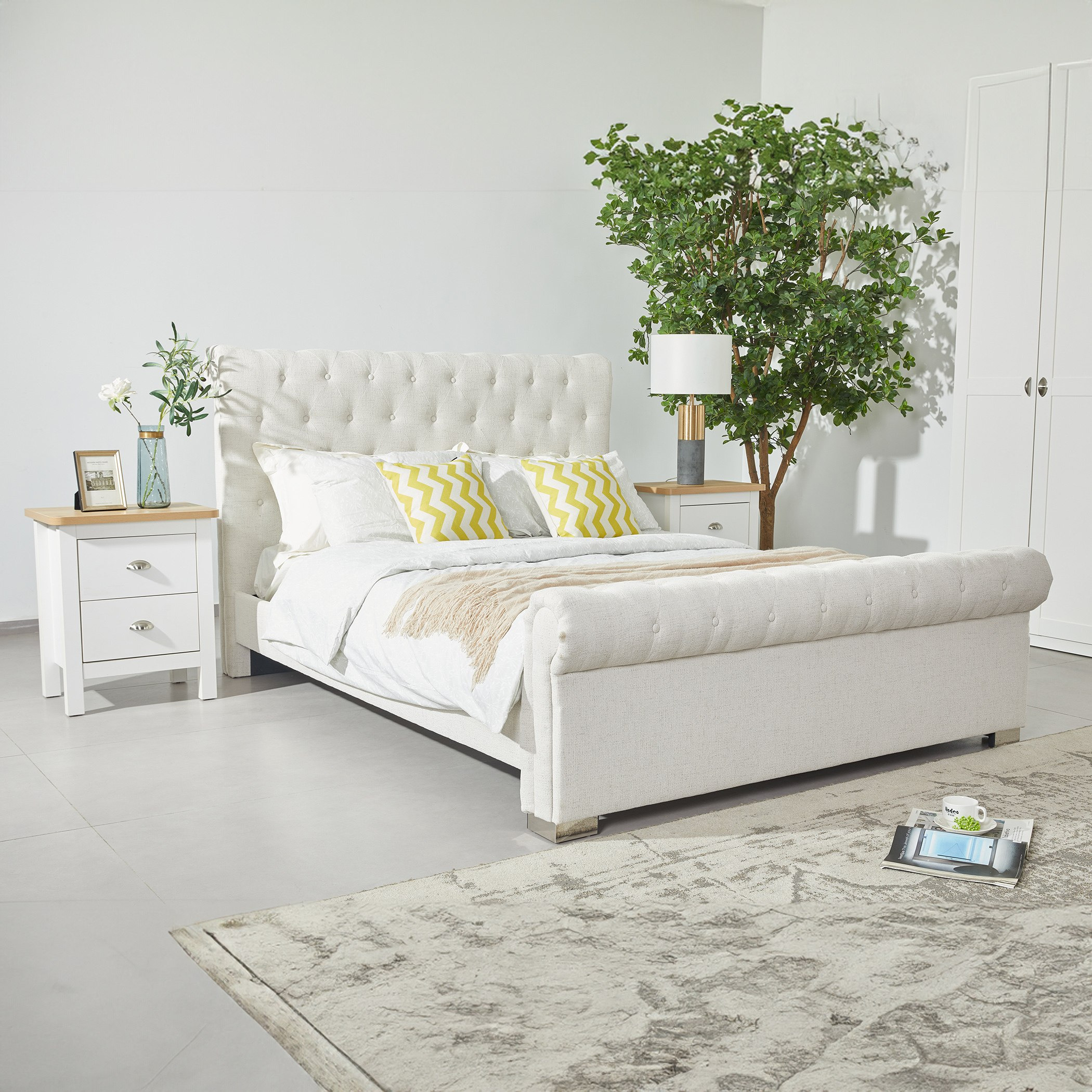 Movo Louisiana Upholstered Queen Bed - 160x200 cm-hbxbedroom-bedsandbedsets-beds-queen-image-9