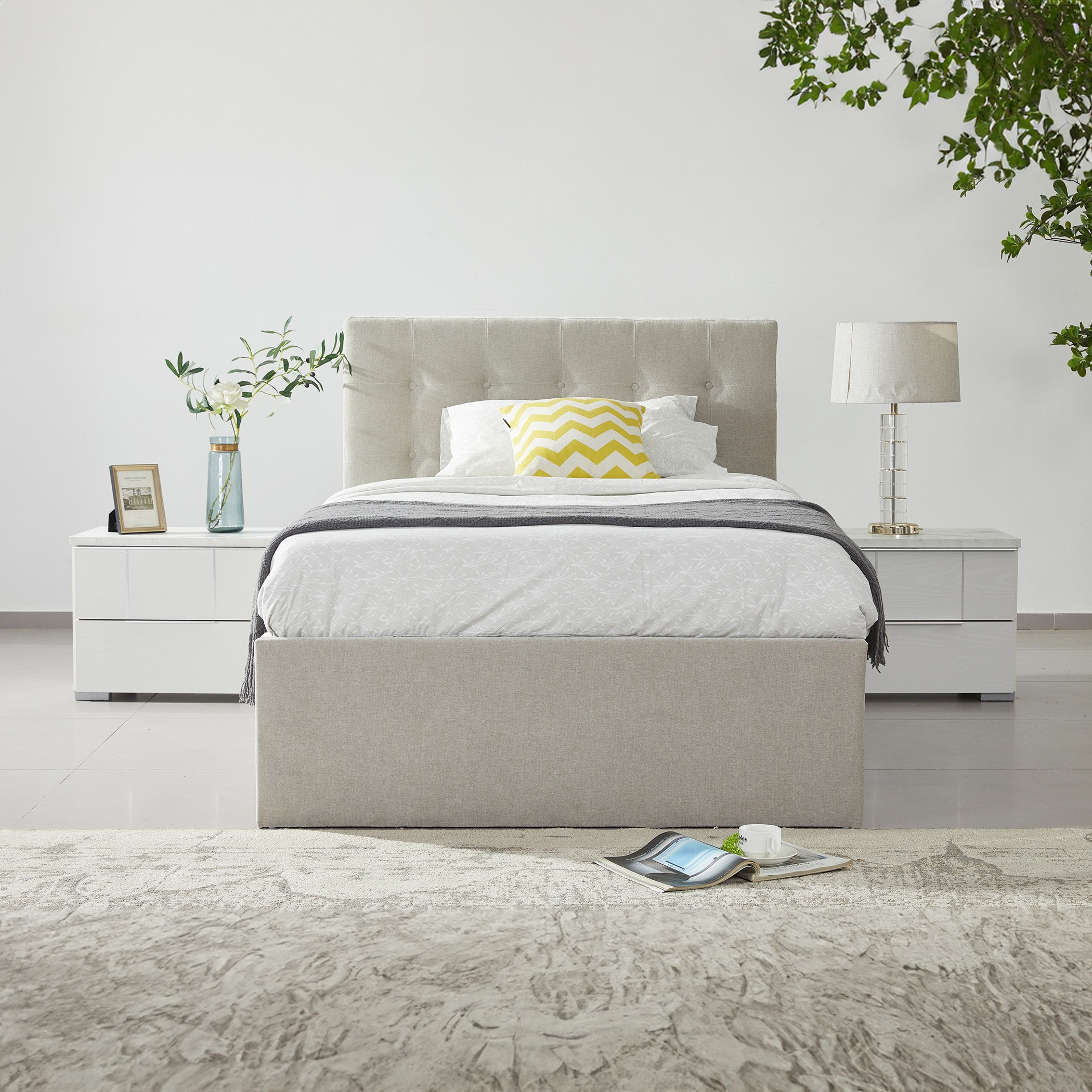 سرير مزدوج منجد من أورلاندو - 120x200 سم-hbxbedroom-bedsandbedsets-upholsteredbeds-twin-image-1