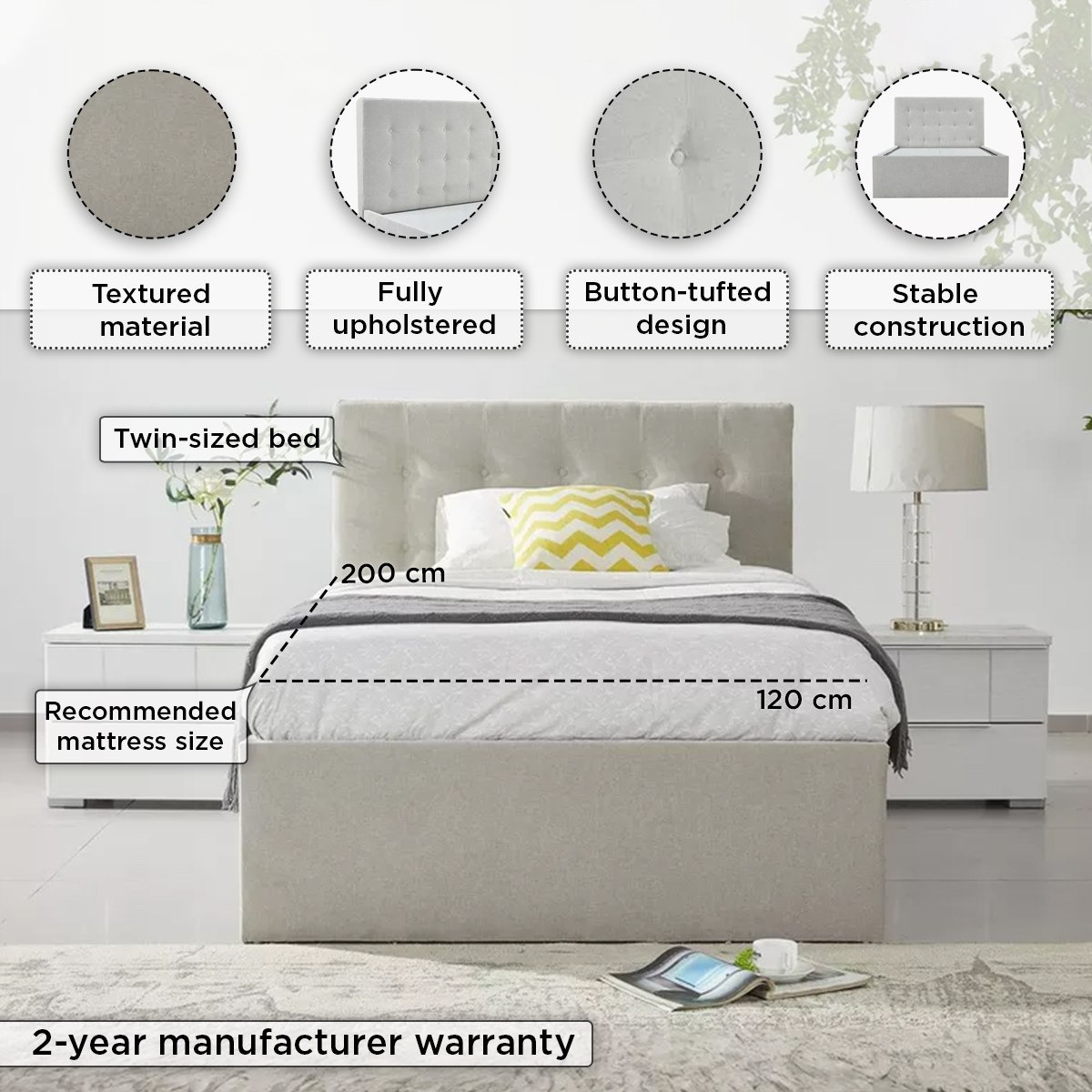 سرير مزدوج منجد من أورلاندو - 120x200 سم-hbxbedroom-bedsandbedsets-upholsteredbeds-twin-image-4