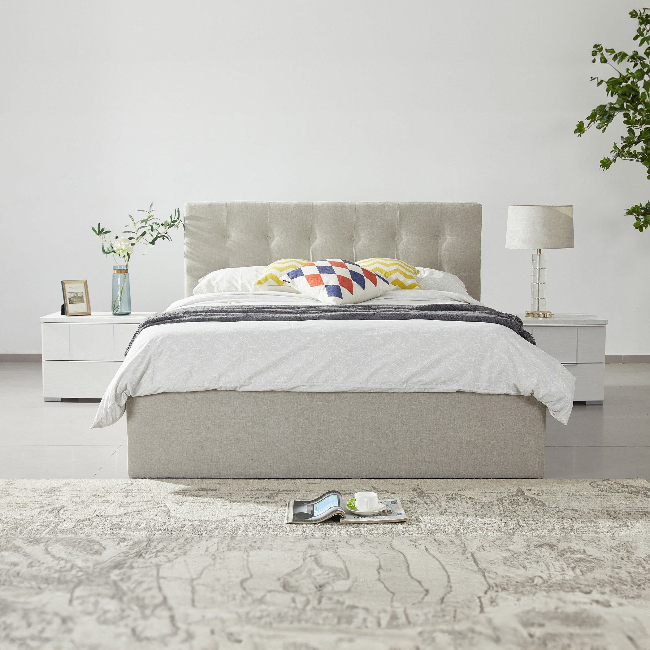 سرير كوين منجد من أورلاندو - 140x200 سم-hbxbedroom-bedsandbedsets-beds-queen-image-1