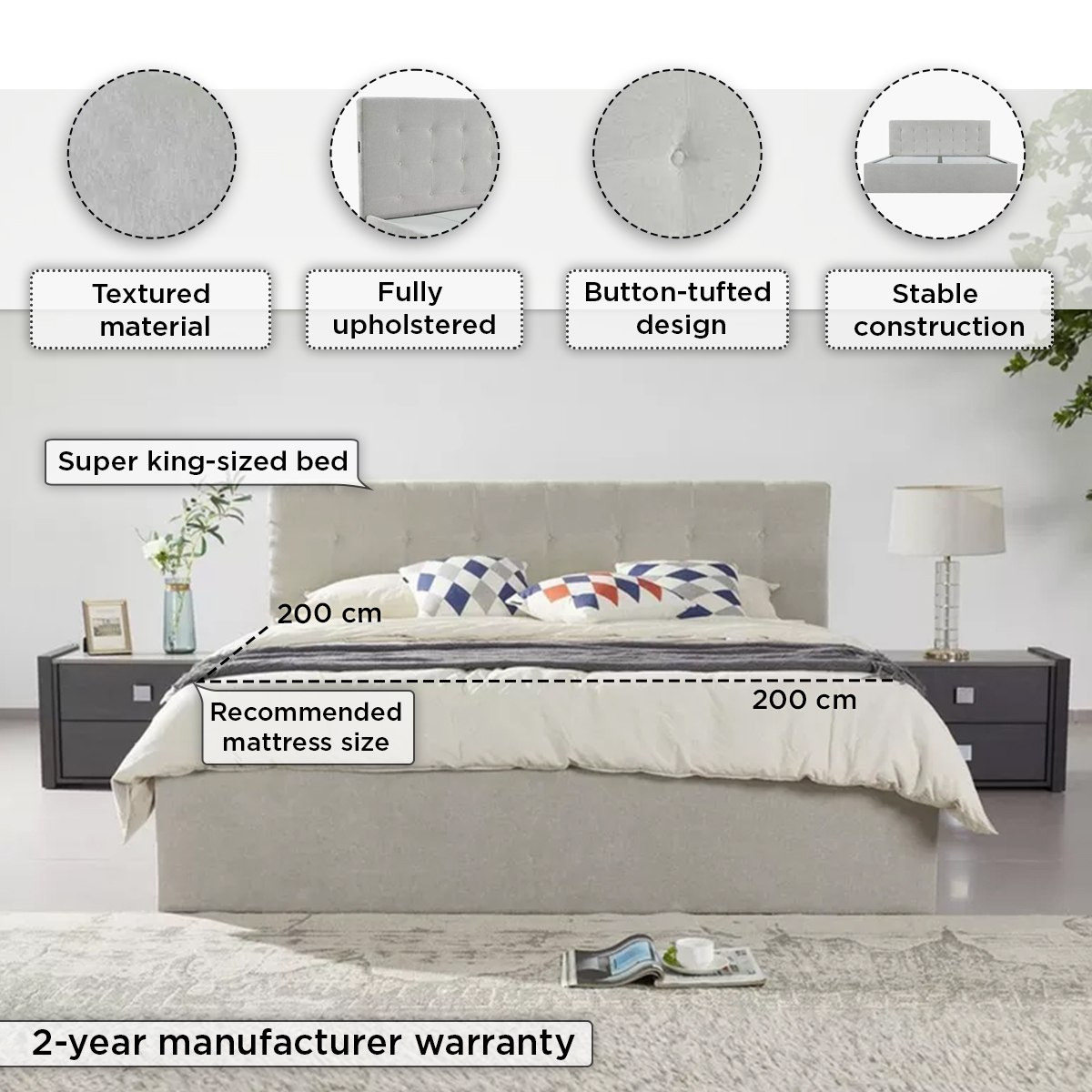 سرير سوبر كينج منجد من أورلاندو - 200x200 سم-hbxbedroom-bedsandbedsets-beds-superking-image-3