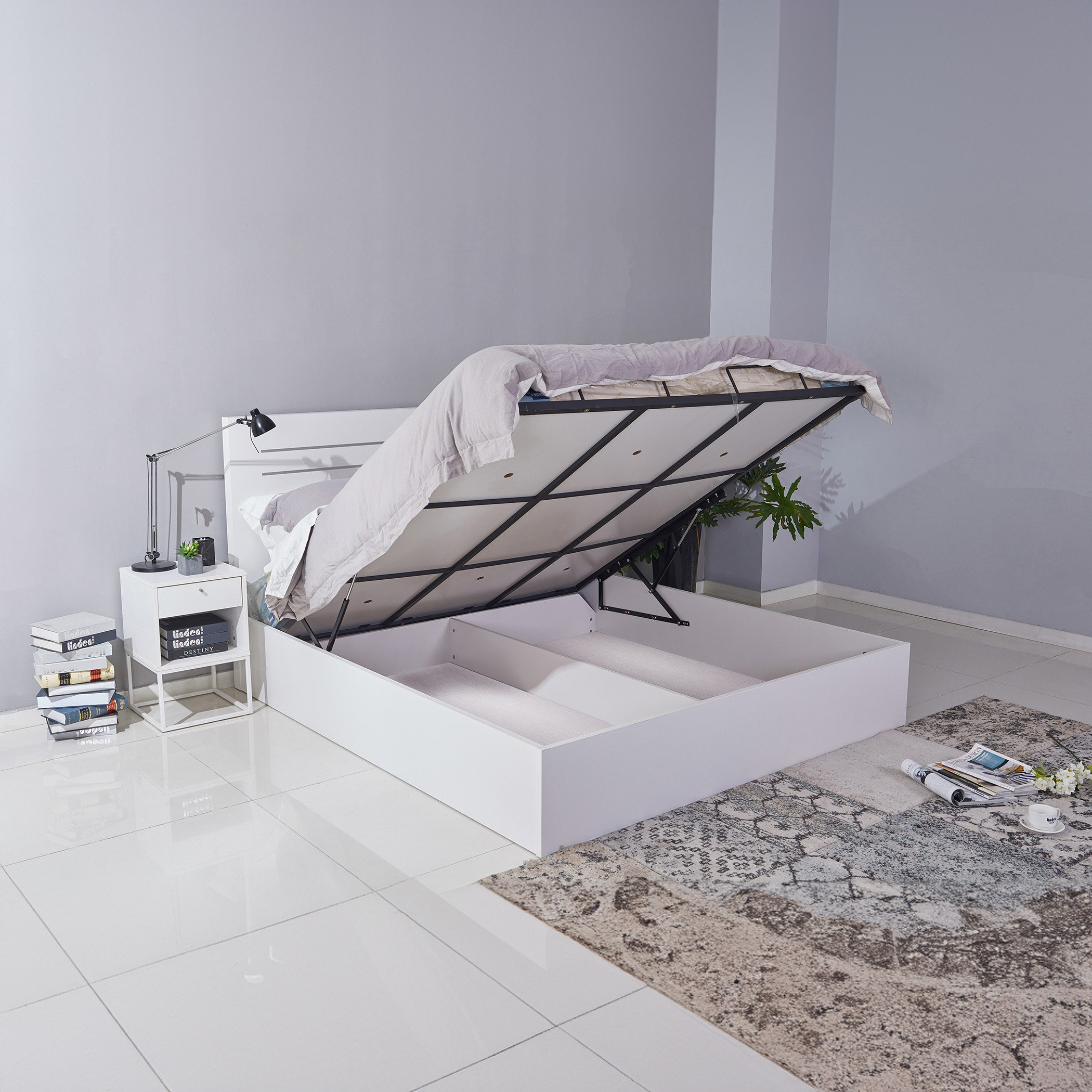 Patara NXT Queen Hydraulic Storage Bed - 150x200 cm-hbxbedroom-bedsandbedsets-beds-queen-image-2