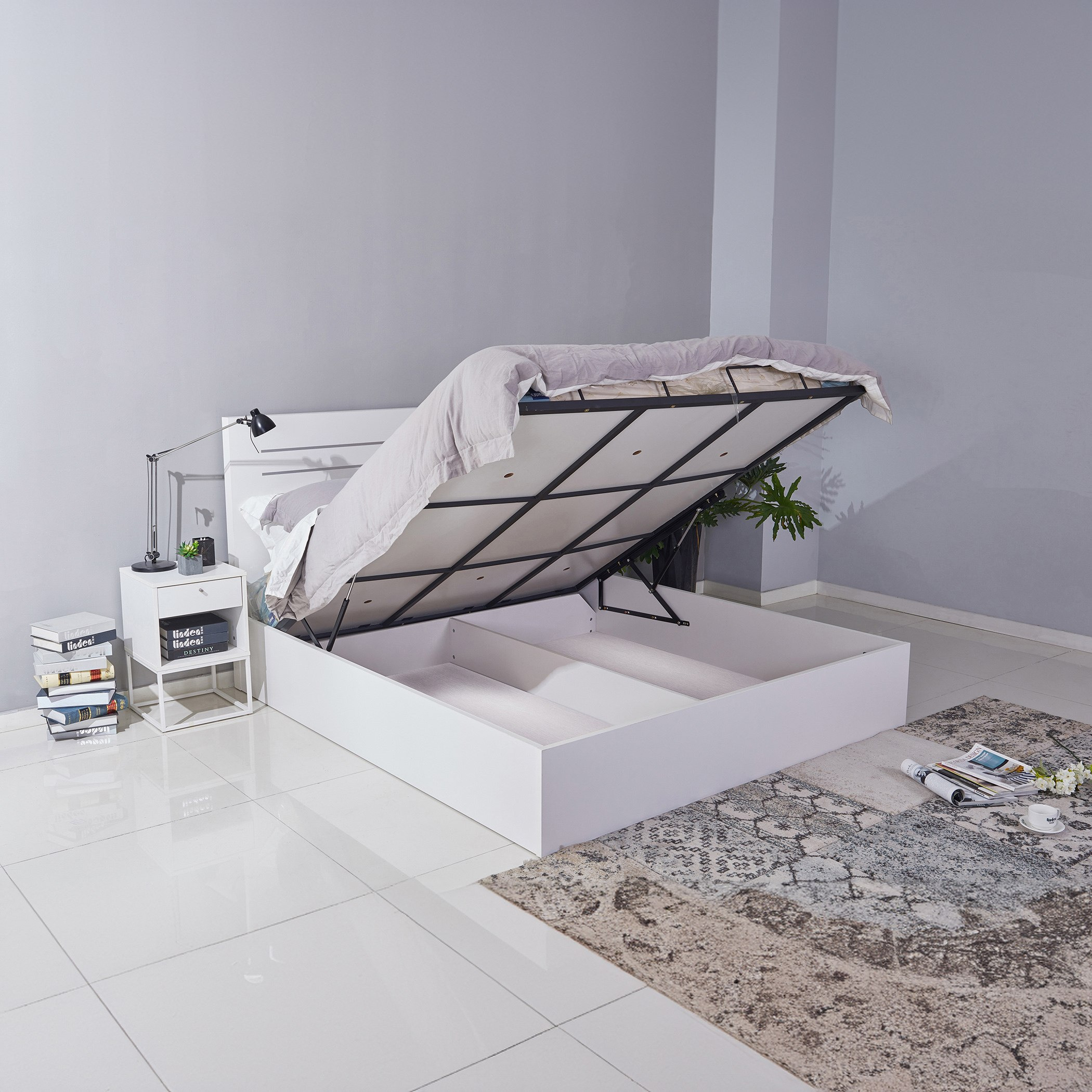 Patara NXT King Bed with Hydraulic Storage - 180x200 cm-hbxfurniture-bedsandbedsets-beds-king-image-2