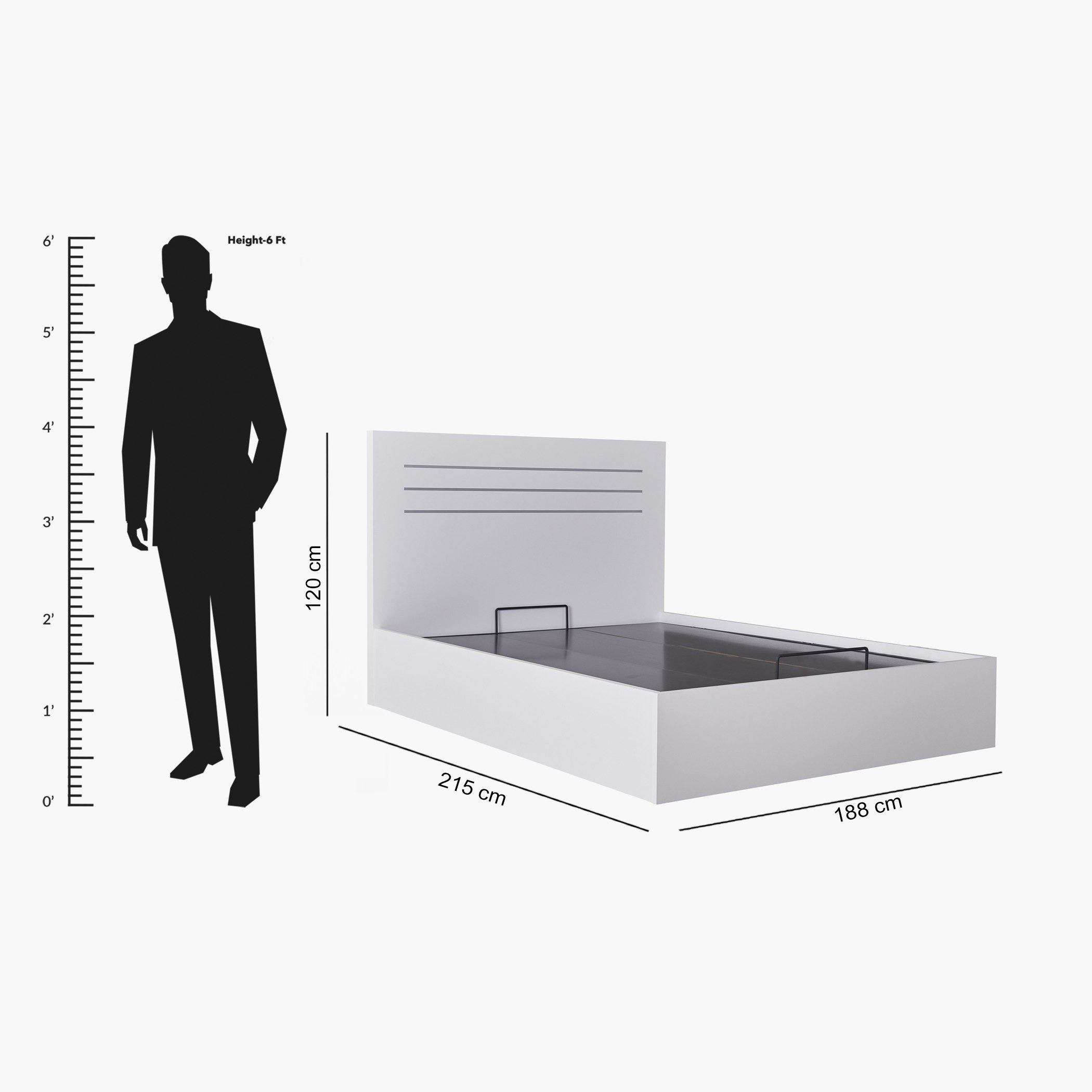 Patara NXT King Bed with Hydraulic Storage - 180x200 cm-hbxfurniture-bedsandbedsets-beds-king-image-7