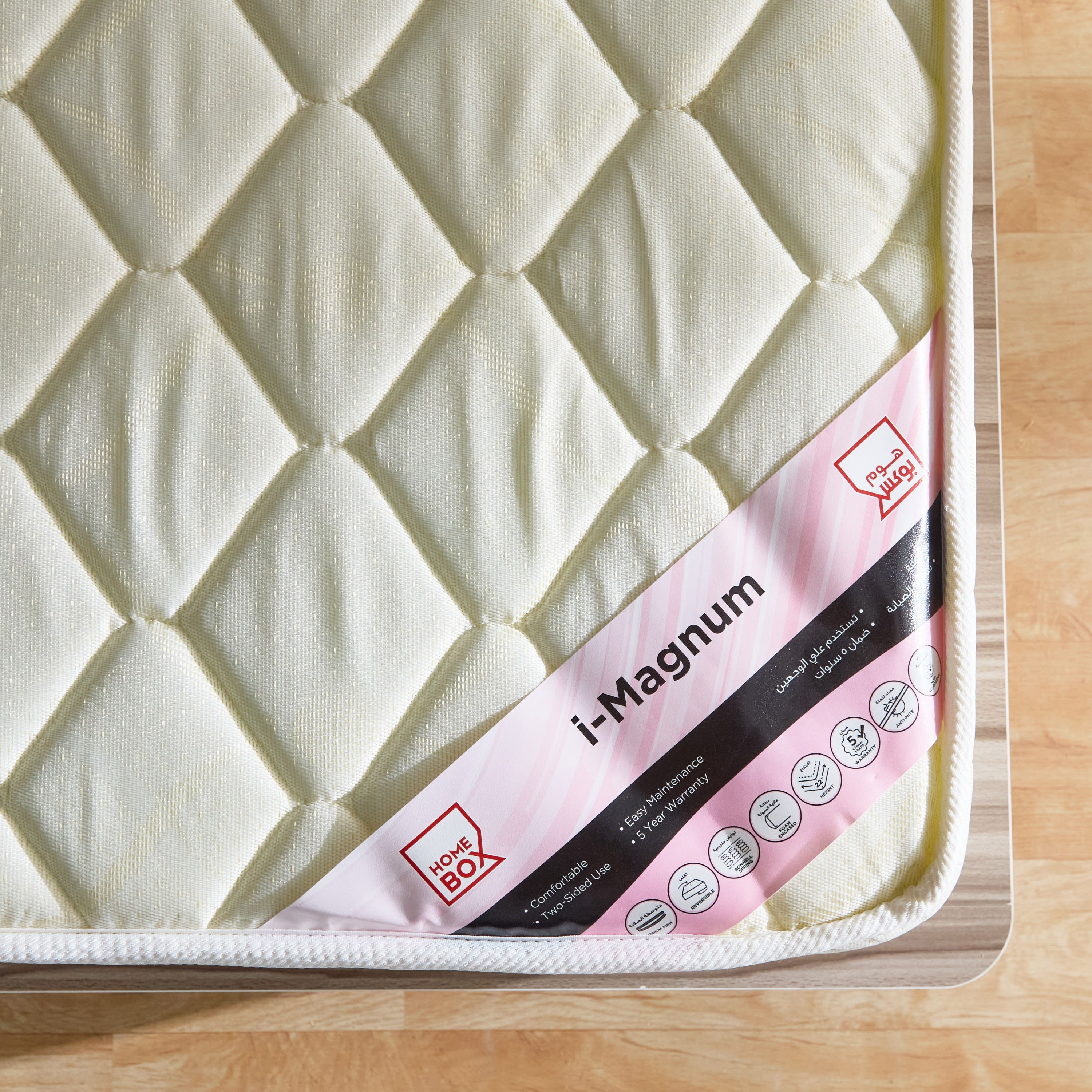 مرتبة كينج بنوابض بونيل مغطاة بإسفنج من جانب واحد من آي ماجنم - 180x200x22 سم-hbxfurniture-mattresses-king-image-6