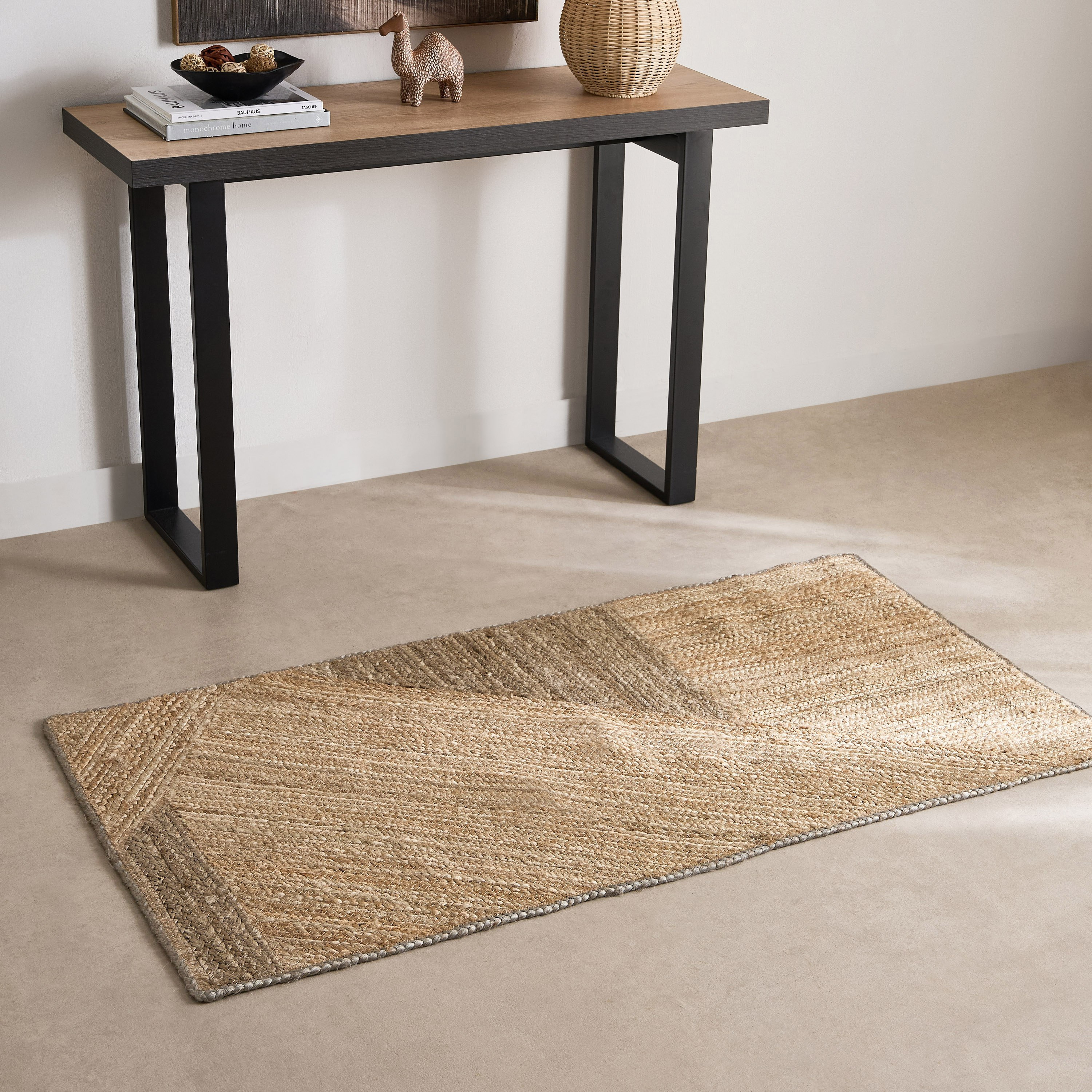 سجادة مصنوعة يدويًا من القطن والجوت من أفيسي - 80×150 سم-hbxdecorandfurnishings-floorcoverings-rugs-image-1