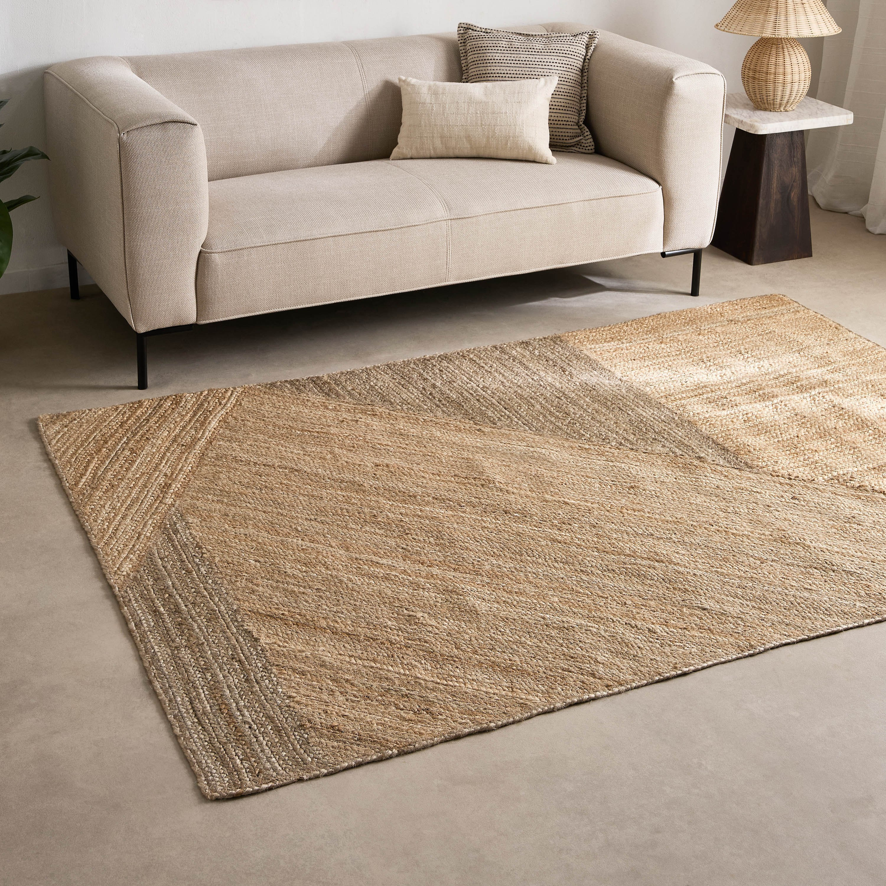 Avesi Handmade Jute Cotton Large Rug - 160x230 cm-hbxdecorandfurnishings-floorcoverings-rugs-image-1