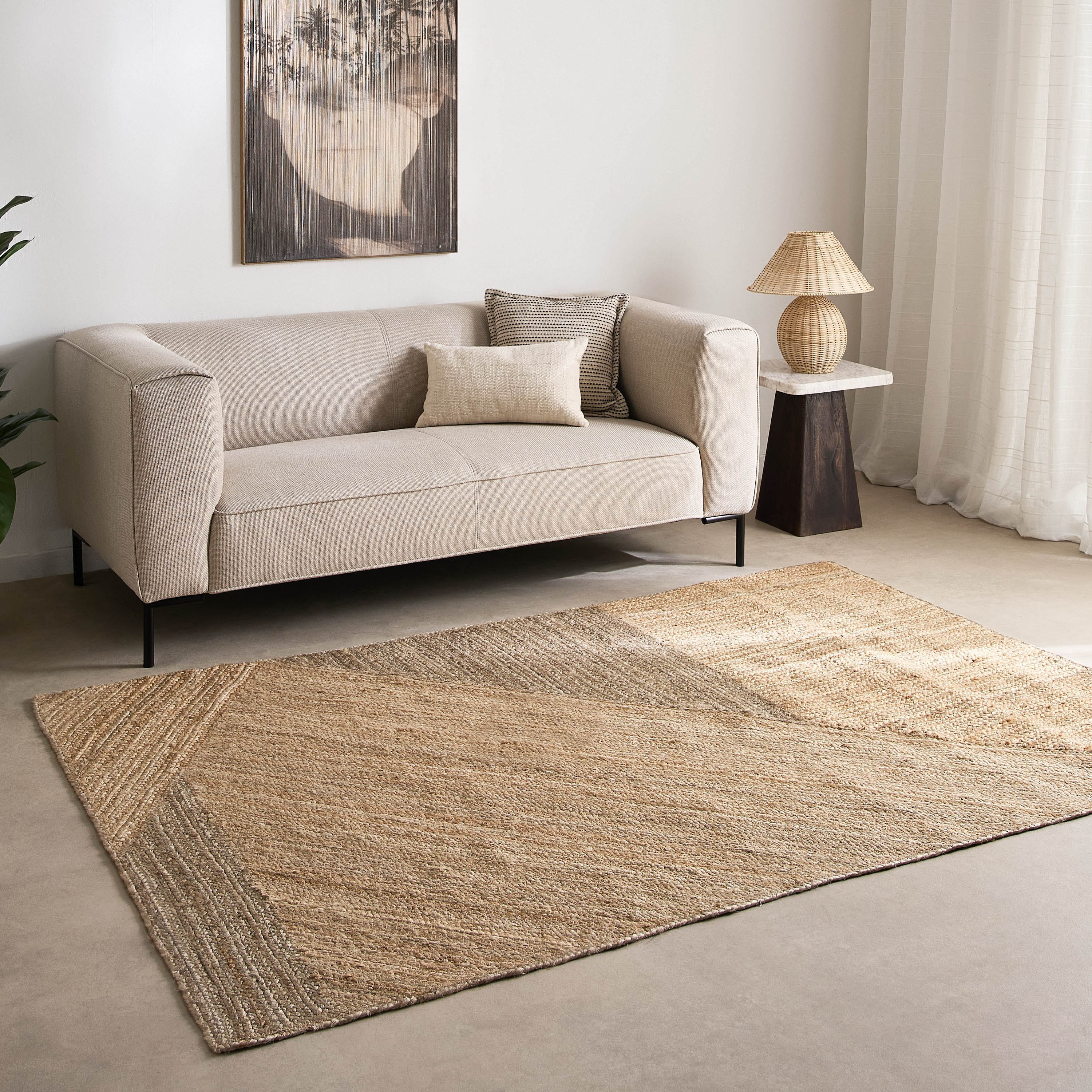Avesi Handmade Jute Cotton Large Rug - 160x230 cm-hbxdecorandfurnishings-floorcoverings-rugs-image-5