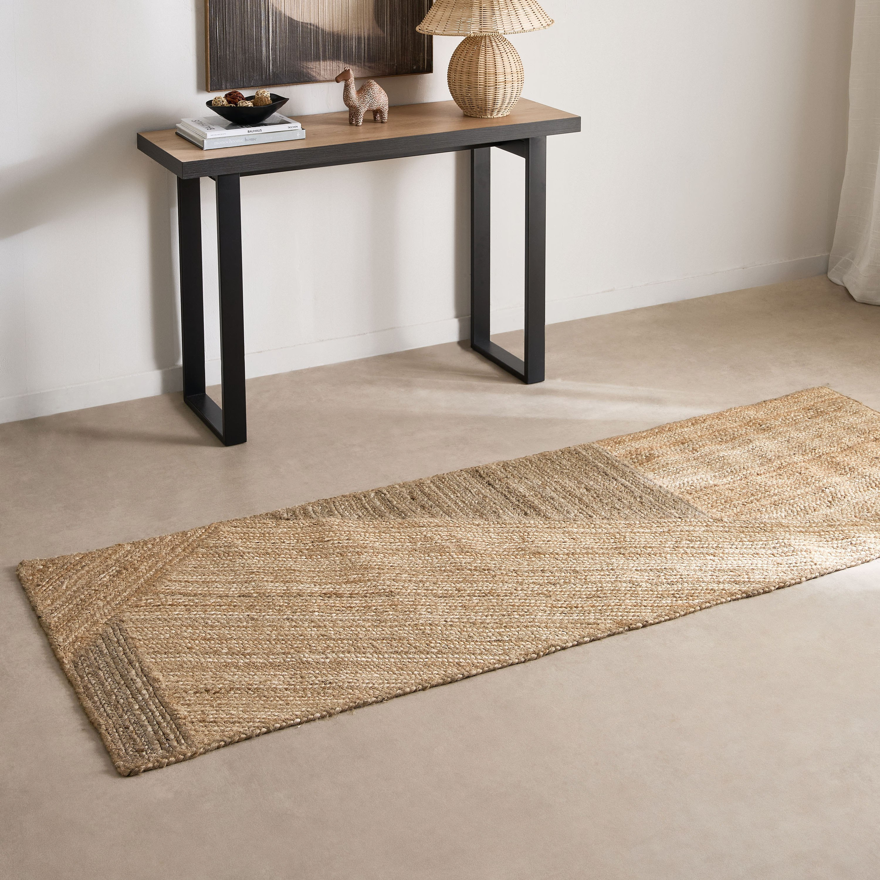 سجادة مصنوعة يدويًا من القطن والجوت من أفيسي - 80x230 سم-hbxdecorandfurnishings-floorcoverings-rugs-image-1
