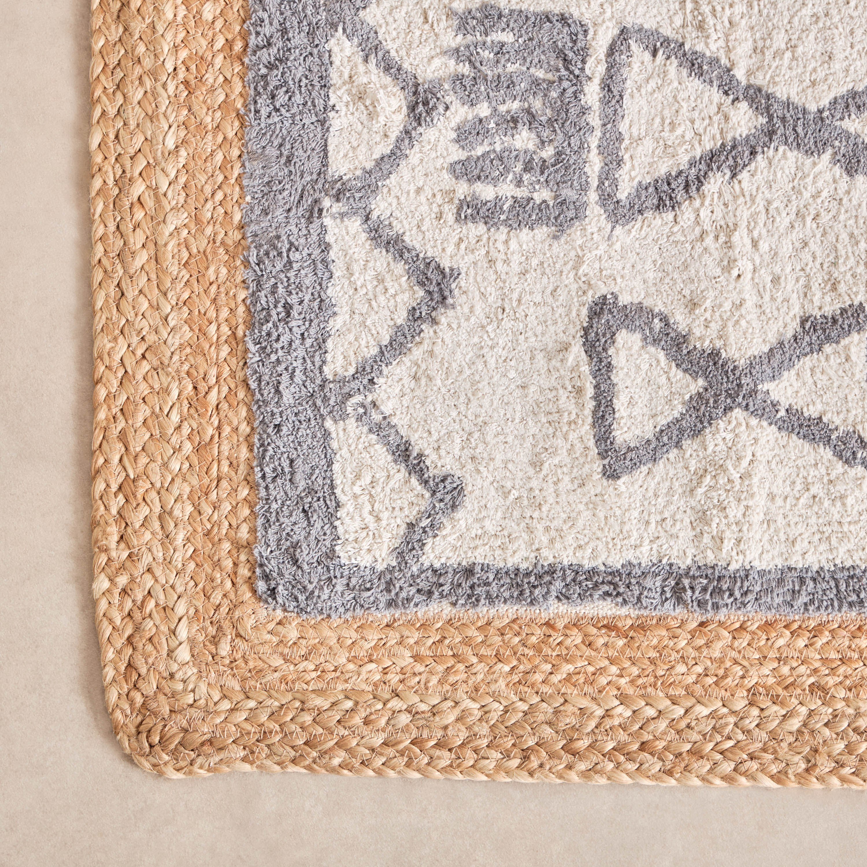 سجادة جوت مصنوعة يدويًا زهرة - 80x150 سم-hbxdecorandfurnishings-floorcoverings-rugs-image-2