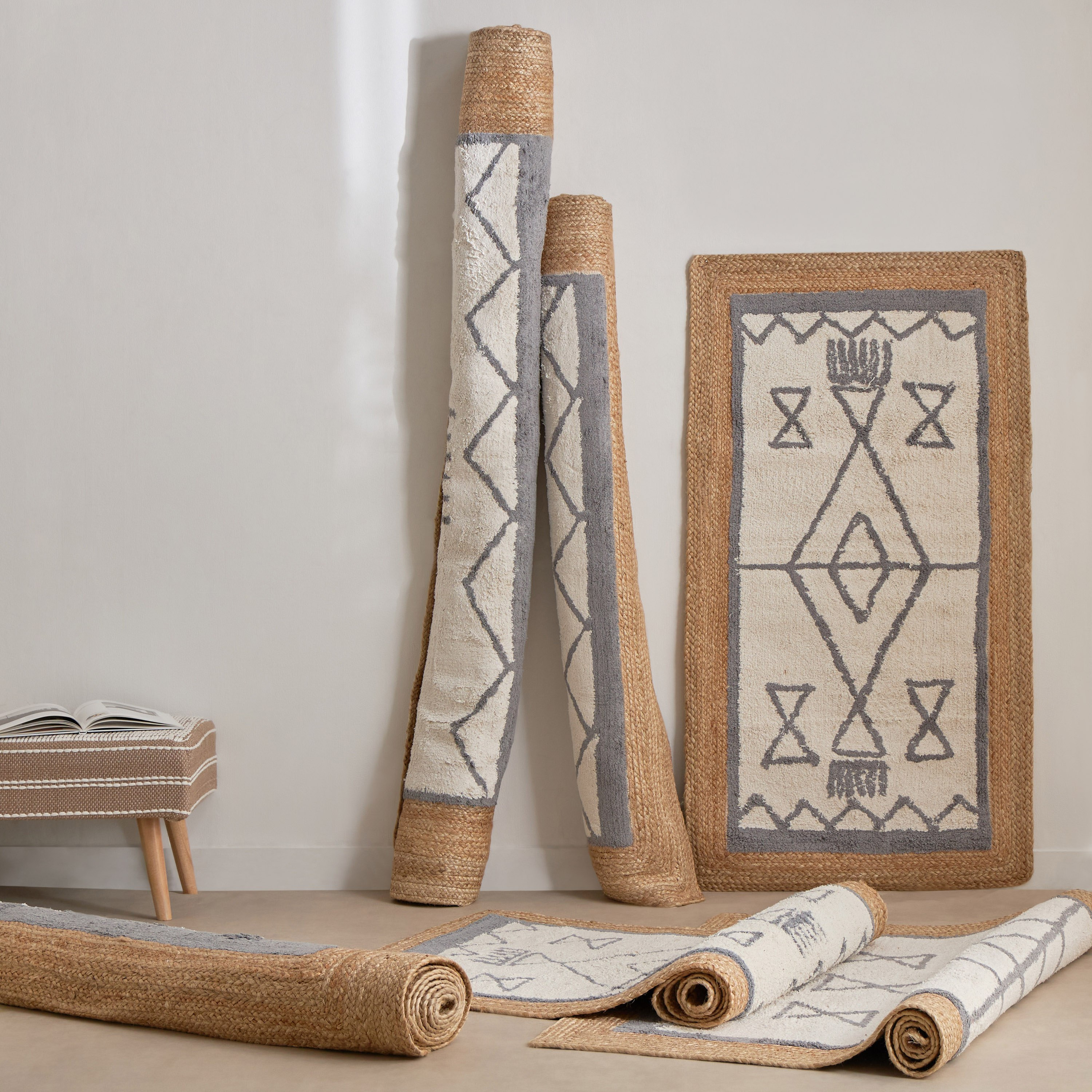سجادة جوت مصنوعة يدويًا زهرة - 80x150 سم-hbxdecorandfurnishings-floorcoverings-rugs-image-6