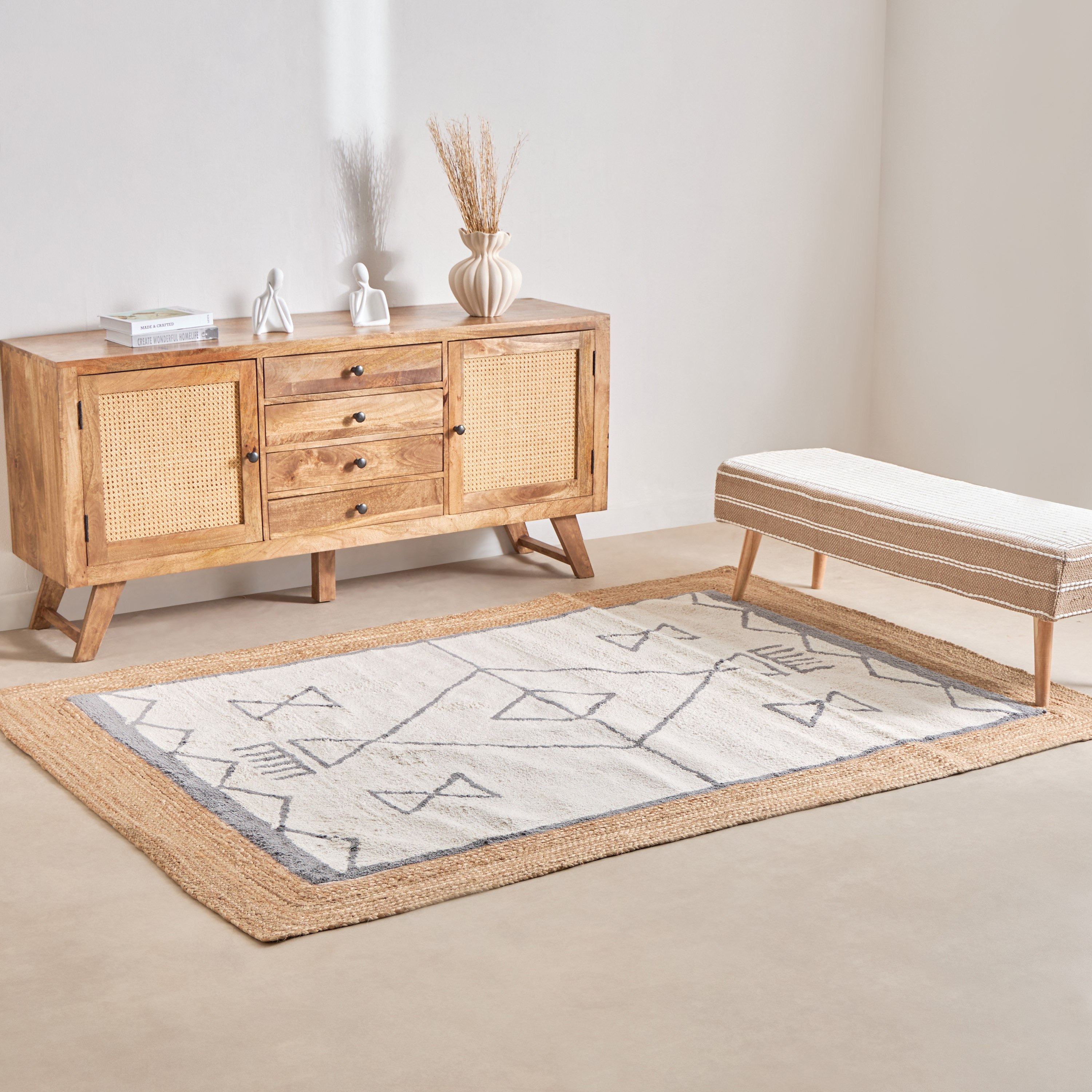 سجادة جوت كبيرة مصنوعة يدويًا من زهرة - 160×230 سم-hbxdecorandfurnishings-floorcoverings-rugs-image-5