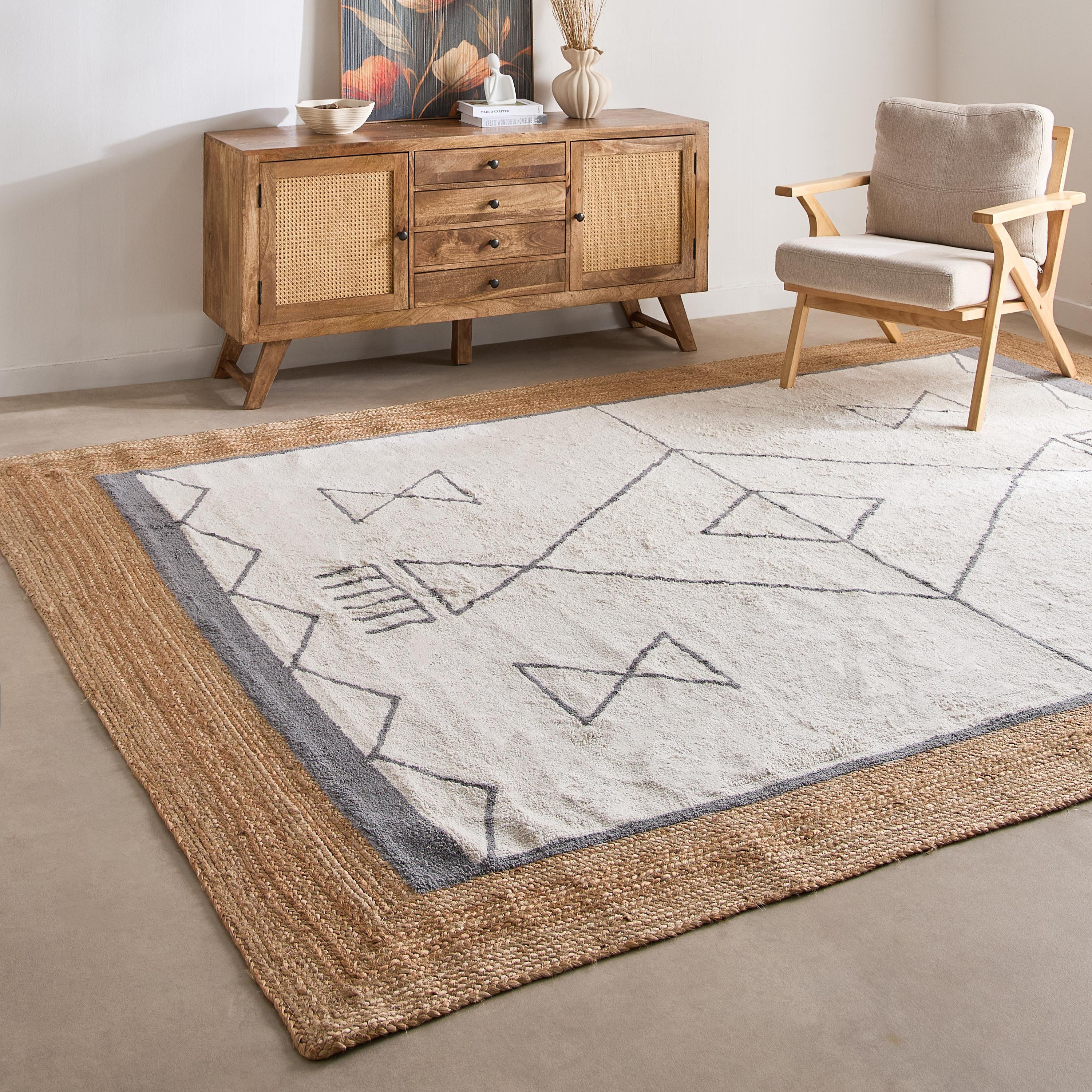 سجادة جوت مصنوعة يدويًا كبيرة جدا من زهرة - 240x350×300 سم-hbxdecorandfurnishings-floorcoverings-rugs-image-5