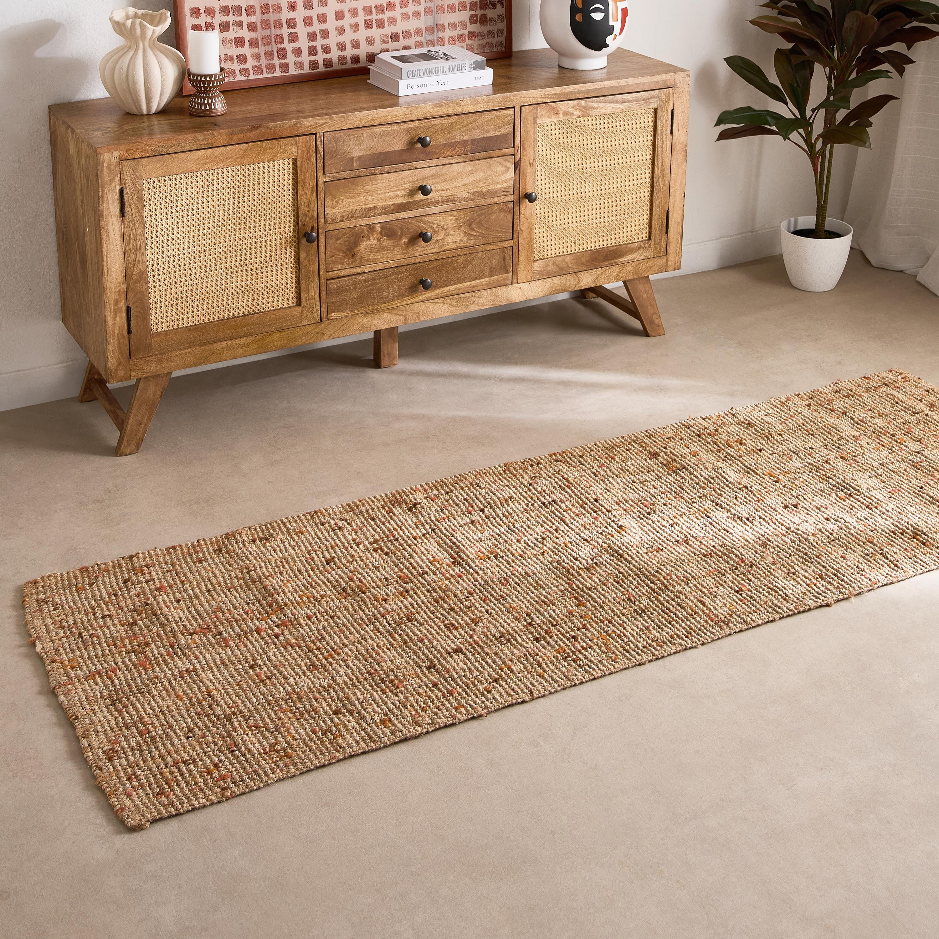 سجادة جوت مصنوعة يدويًا ريها من فيشي - 80x230 سم-hbxdecorandfurnishings-floorcoverings-rugs-image-1