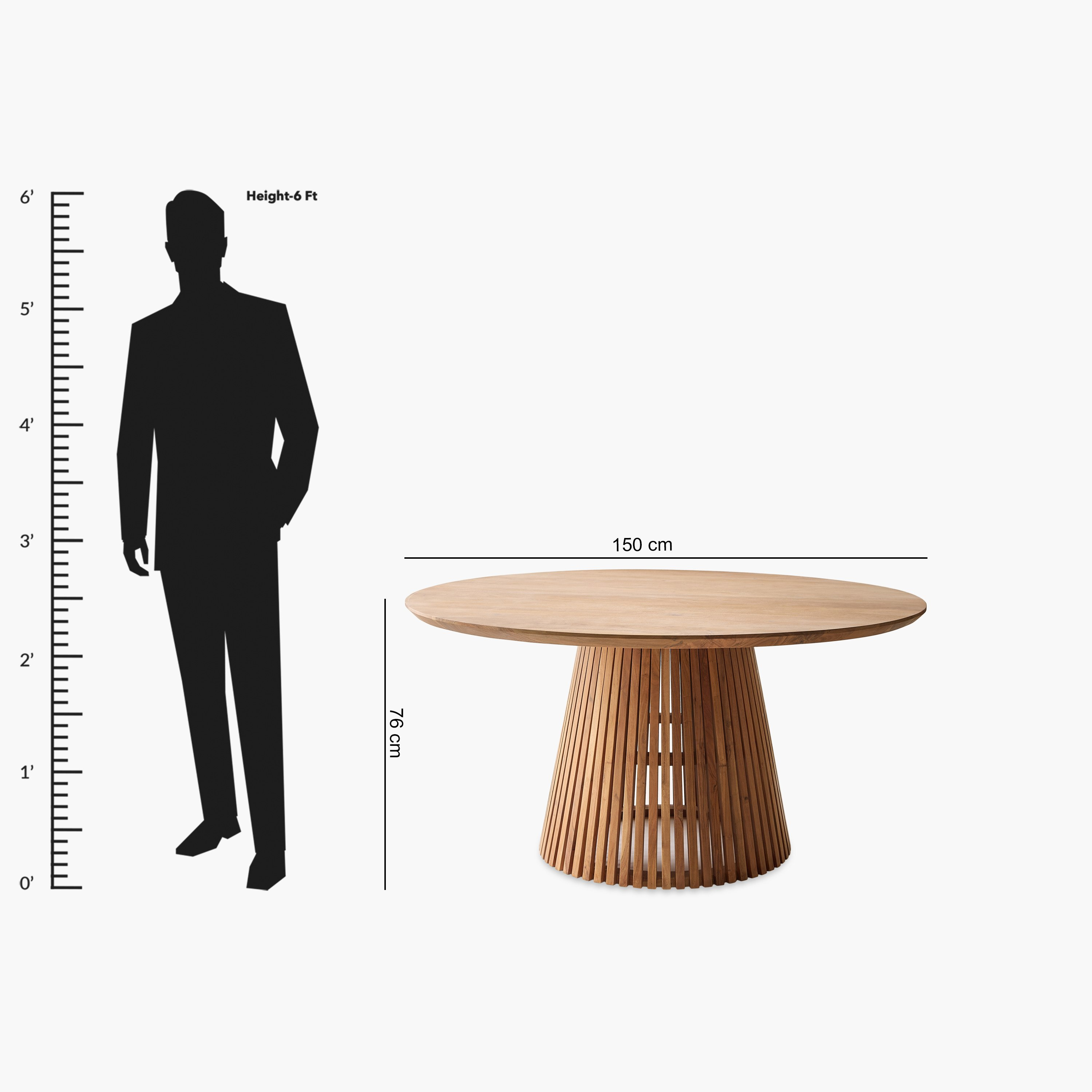 Cavon Dolce 6-Seater Round Solid Wood Dining Table-hbxdiningroom-diningtablesandsets-diningtables-sixseater-image-9