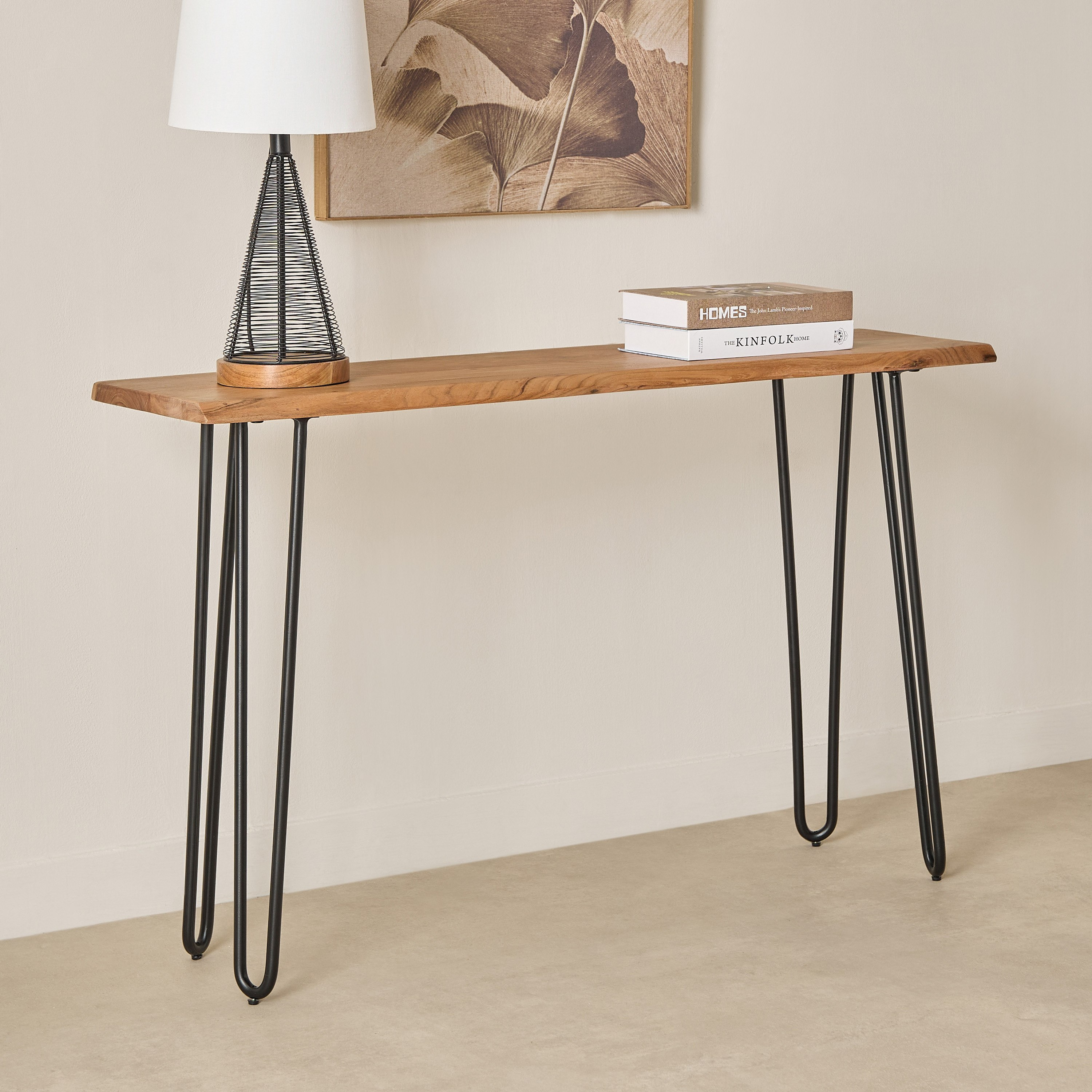 Cavon Corwin Live Edge Solid Wood Top Console Table-hbxfurniture-tablesandstands-consoletables-image-1
