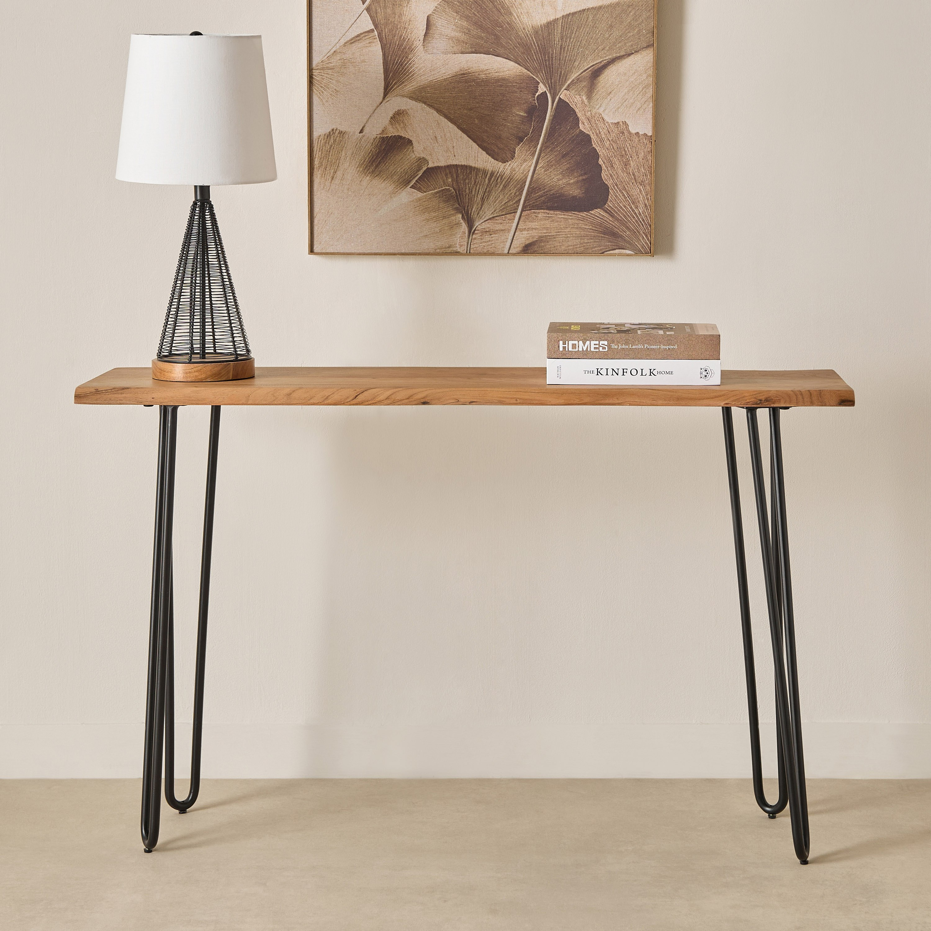 Cavon Corwin Live Edge Solid Wood Top Console Table-hbxfurniture-tablesandstands-consoletables-image-2