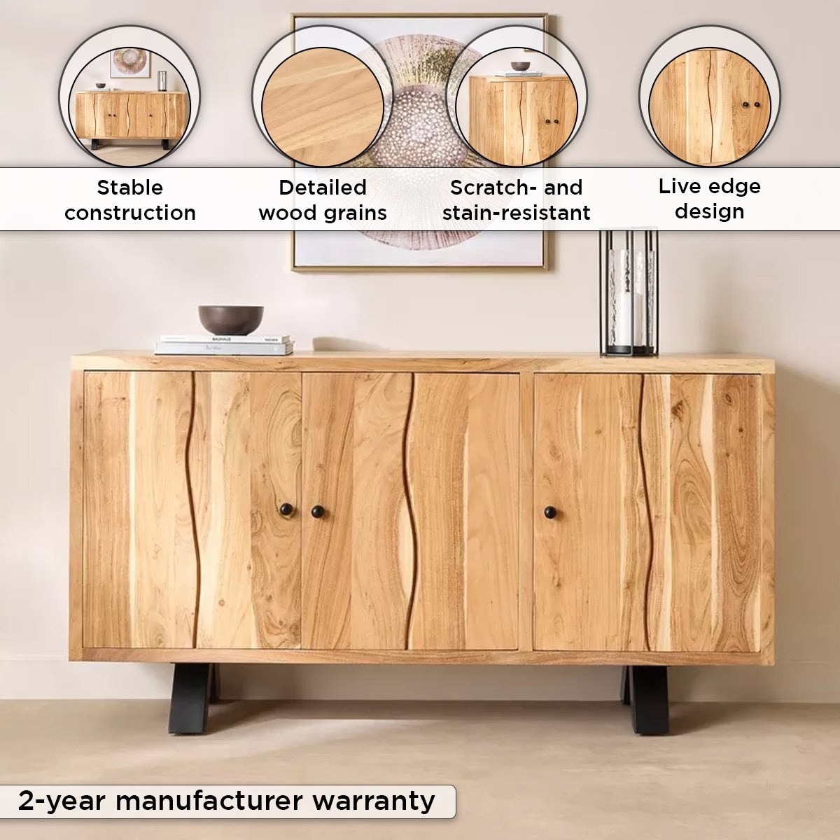 Vendra Arno 3-Door Live Edge Solid Wood Sideboard-hbxfurniture-diningroom-buffetsandsideboards-image-4