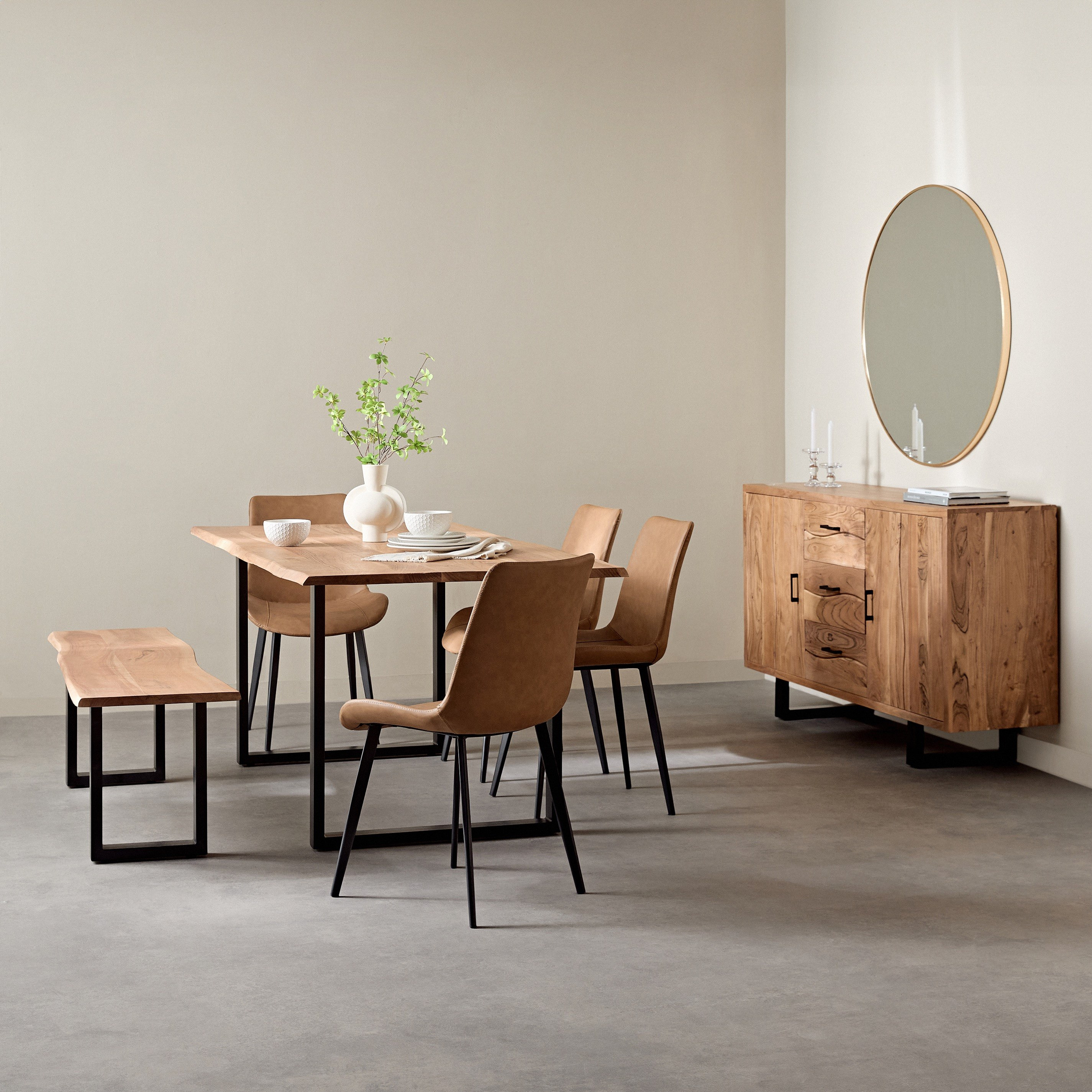 طاولة سُفرة لـ6 مقاعد من الخشب الصلب - كوستا لايف إيدج من فيندرا-hbxdiningroom-diningtablesandsets-diningtables-sixseater-image-8