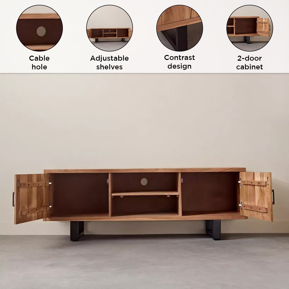 Vendra Costa 1.6 Metre 2-Door Live Edge TV Unit for TVs up to 70 inches-hbxlivingroom-mediaunitsandstorage-tvunits-image-5