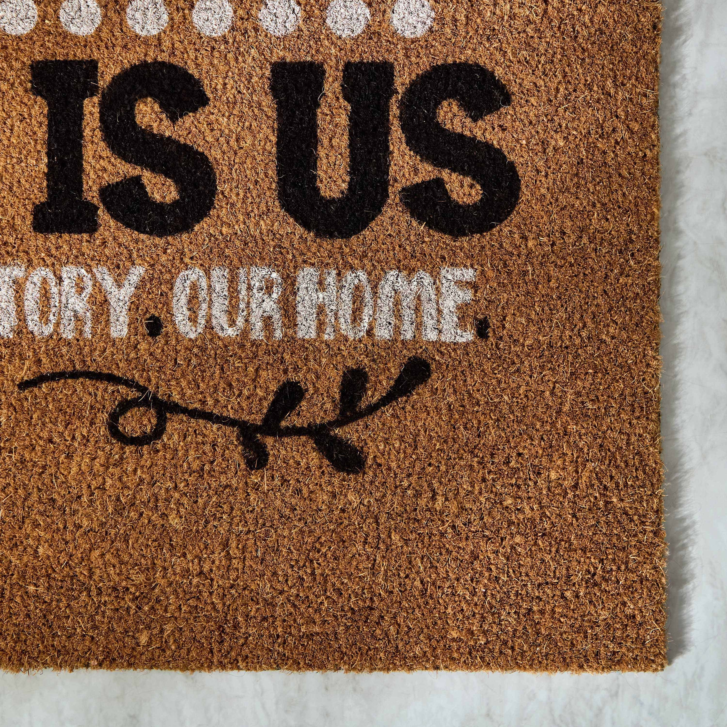 سجادة باب من ألياف جوز الهند بظهر لاتكس وطبعات - 60x90 سم-hbxhomeware-hbxlivingroom-image-3