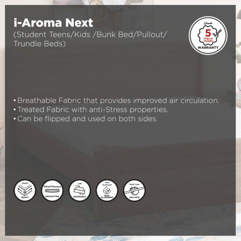 SleepEase iAroma Nxt Kids Foam Single Mattress - 90x190x15 cm-hbxfurniture-mattresses-single-image-4