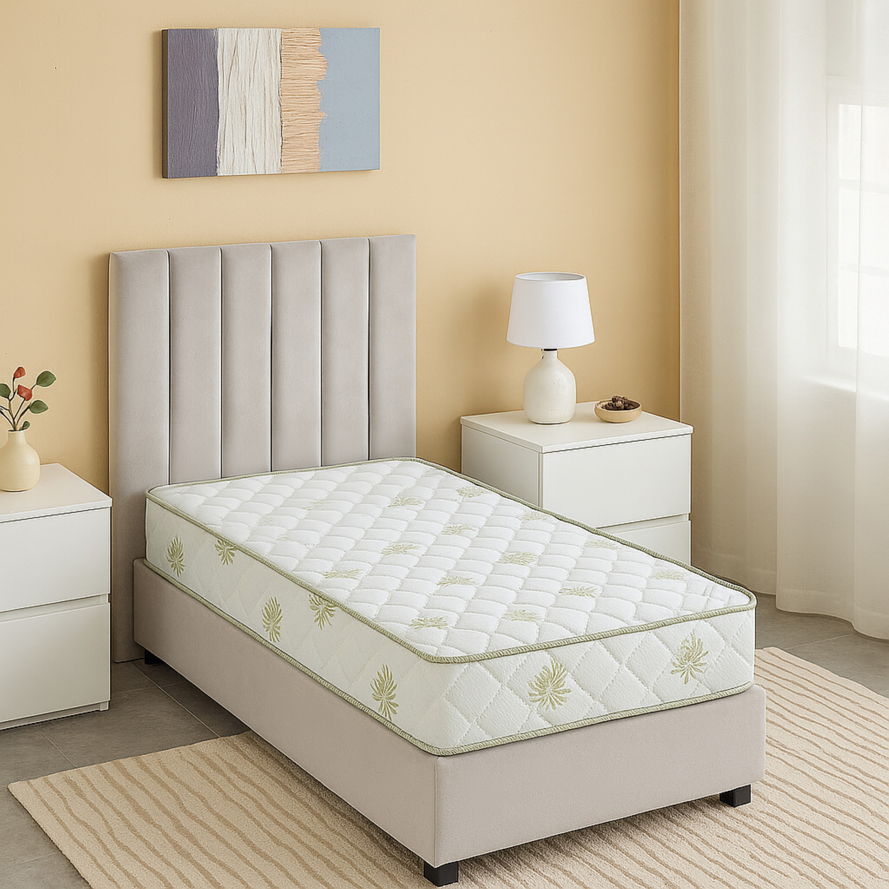 SleepNest iRefresh Aloevera Breathable Fabric Medium Firm Pocket Spring Twin Mattress - 120x200x25cm-hbxfurniture-mattresses-twin-image-3